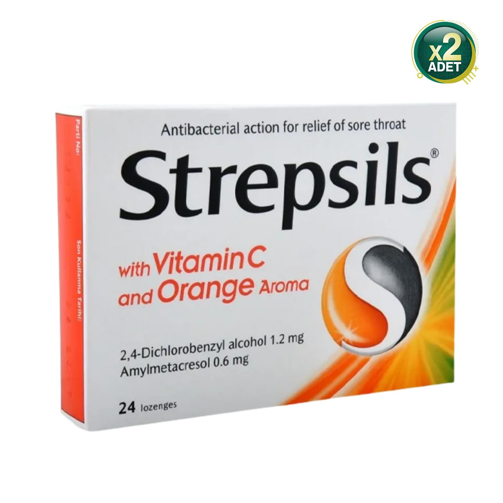 Strepsils C Vitaminli Portakal Aromalı Pastil 24 Adet - 2 Adet