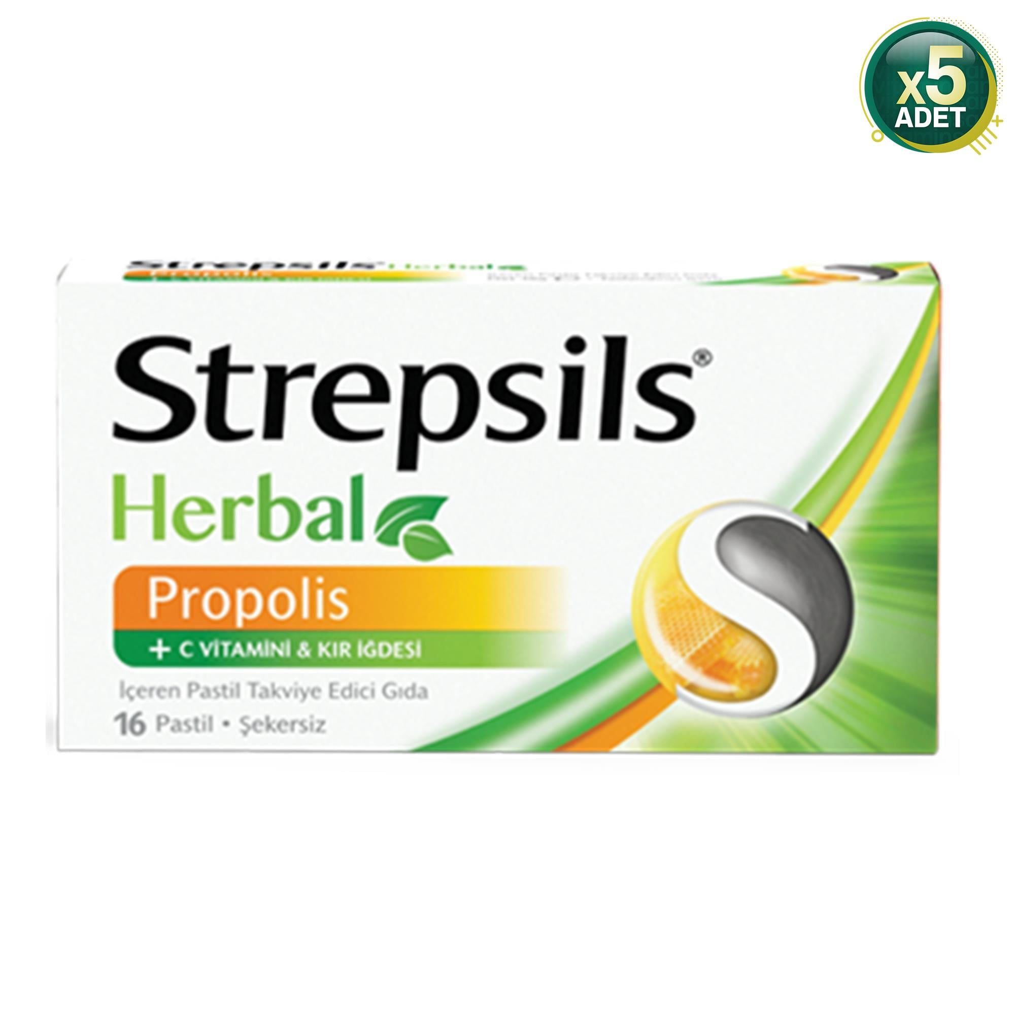 Strepsils Herbal Propolis 16 Pastil 5'li Paket