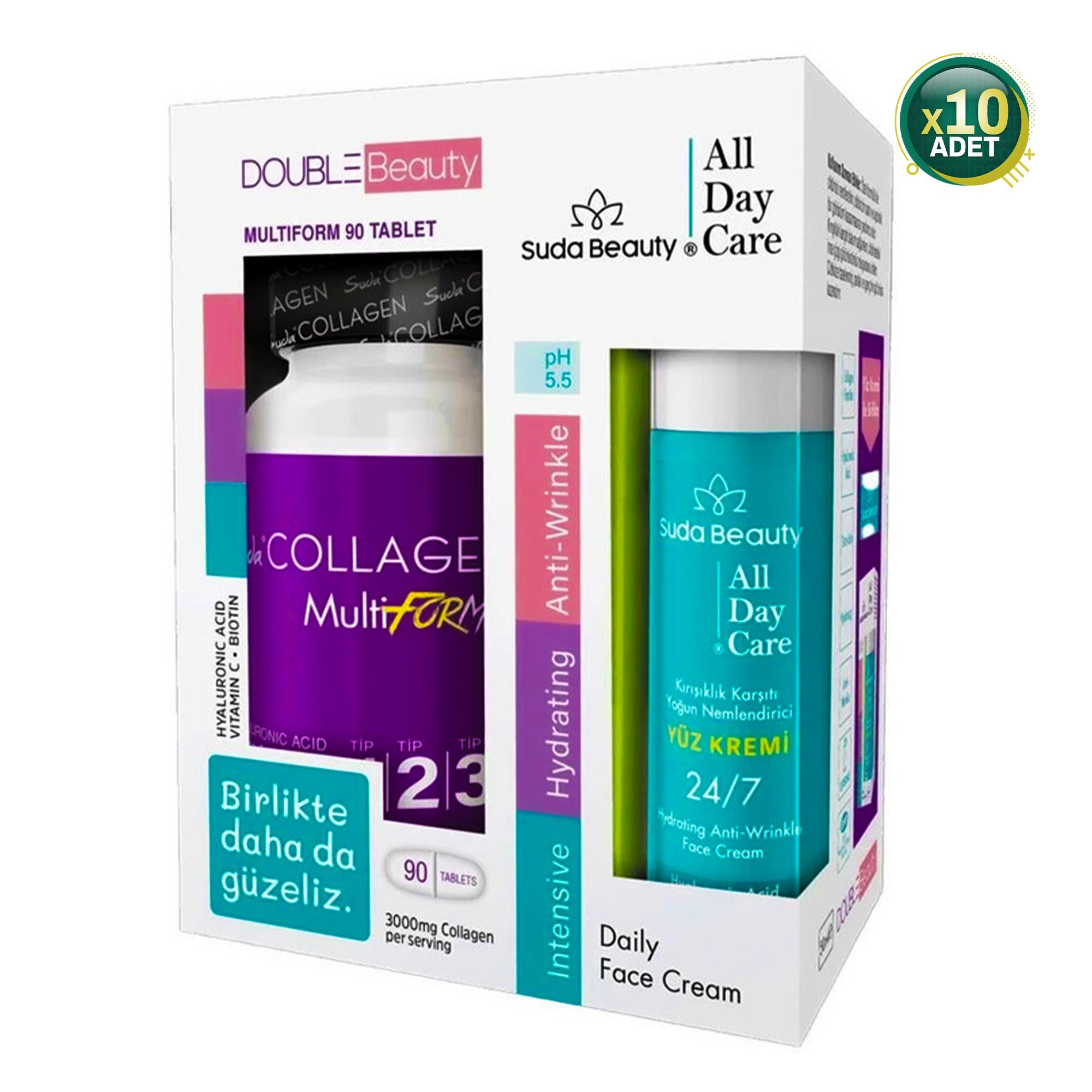 Suda Collagen Double Beauty Multiform Kolajen 90 Tablet 10 Adet 