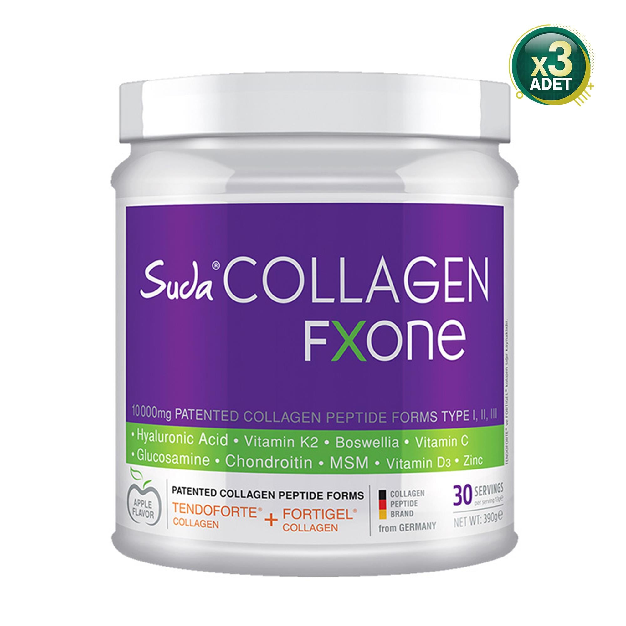 Suda Collagen Fxone Elma Aromalı 390 gr 3 Adet