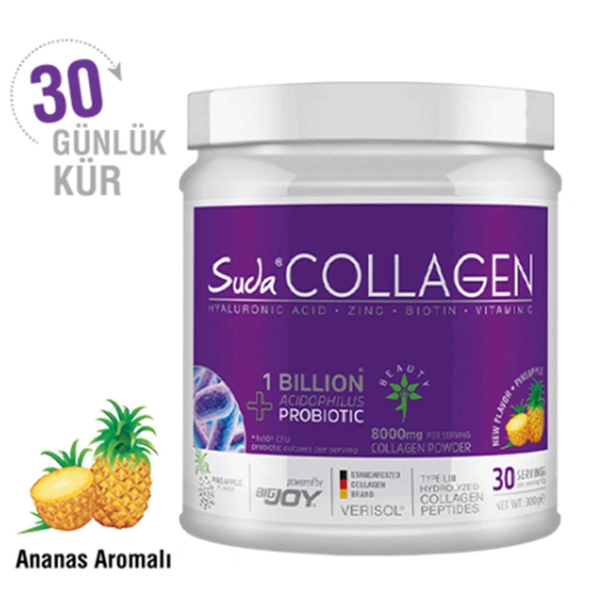 Suda Collagen + Probiyotik Ananas Aromalı Takviye Edici Gıda 300 gr