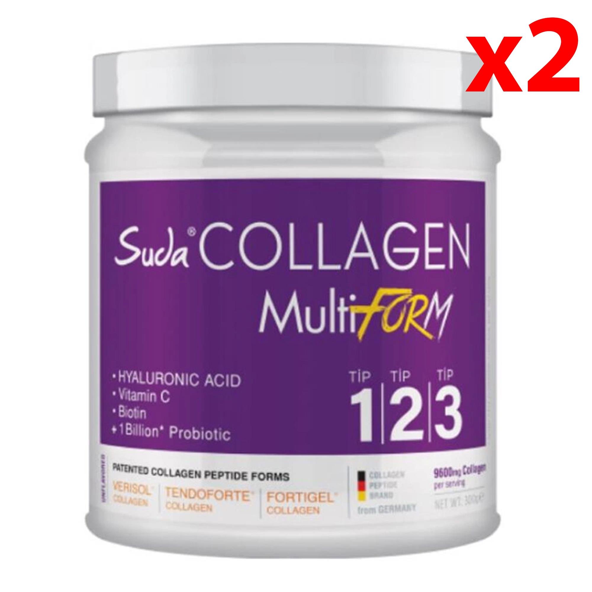 Suda Collagen + Probiyotik Aromasız Aromalı Takviye Edici Gıda 300 g 2 Adet