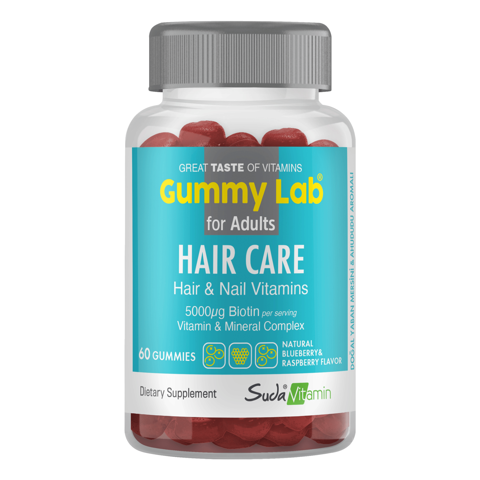 Suda Vitamin Gummy Lab Hair Care Vitamins For Adults 60 Gummies