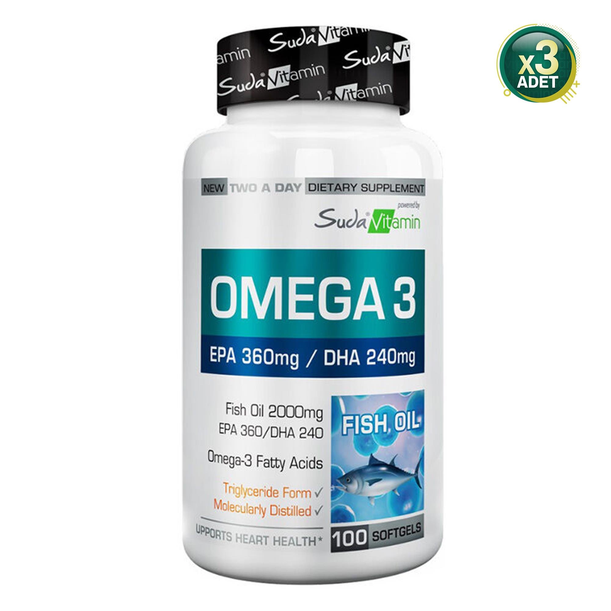 Suda Vitamin Omega 3 2000 mg 100 Kapsül 3 Adet