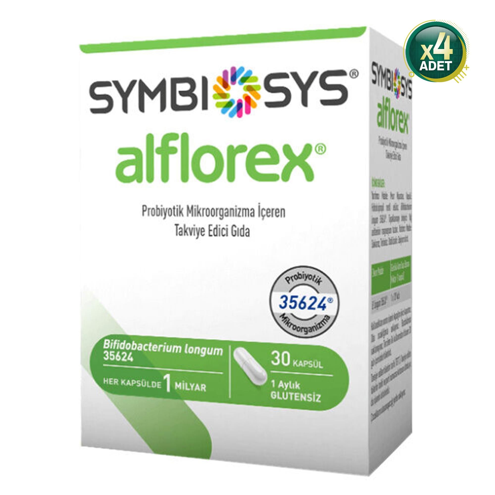 Symbiosys Alflorex Probiyotik 30 Kapsül 4'lü