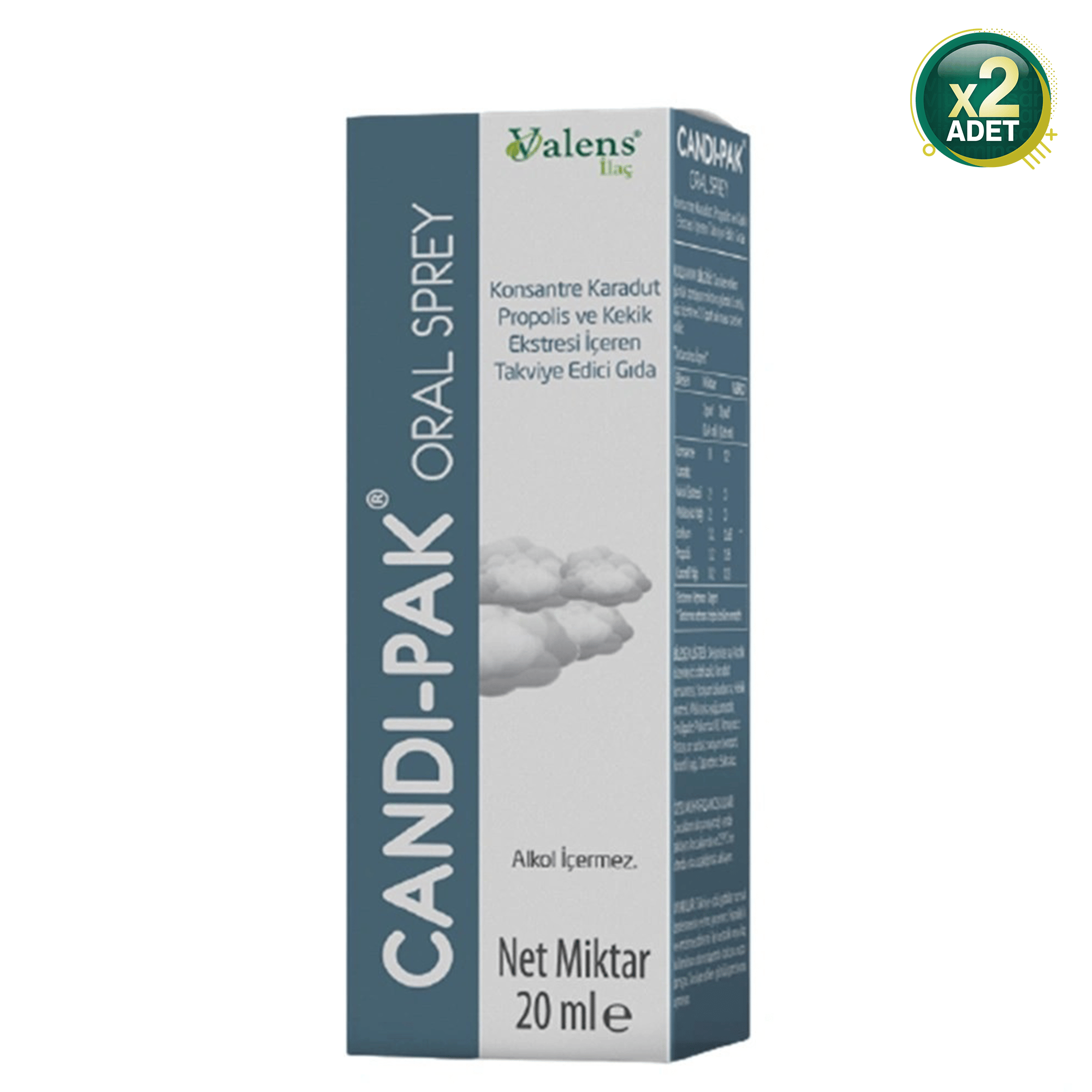 Valens Candi-Pak Ağız İçi Bakım Sprey 20 ml 2'li Paket