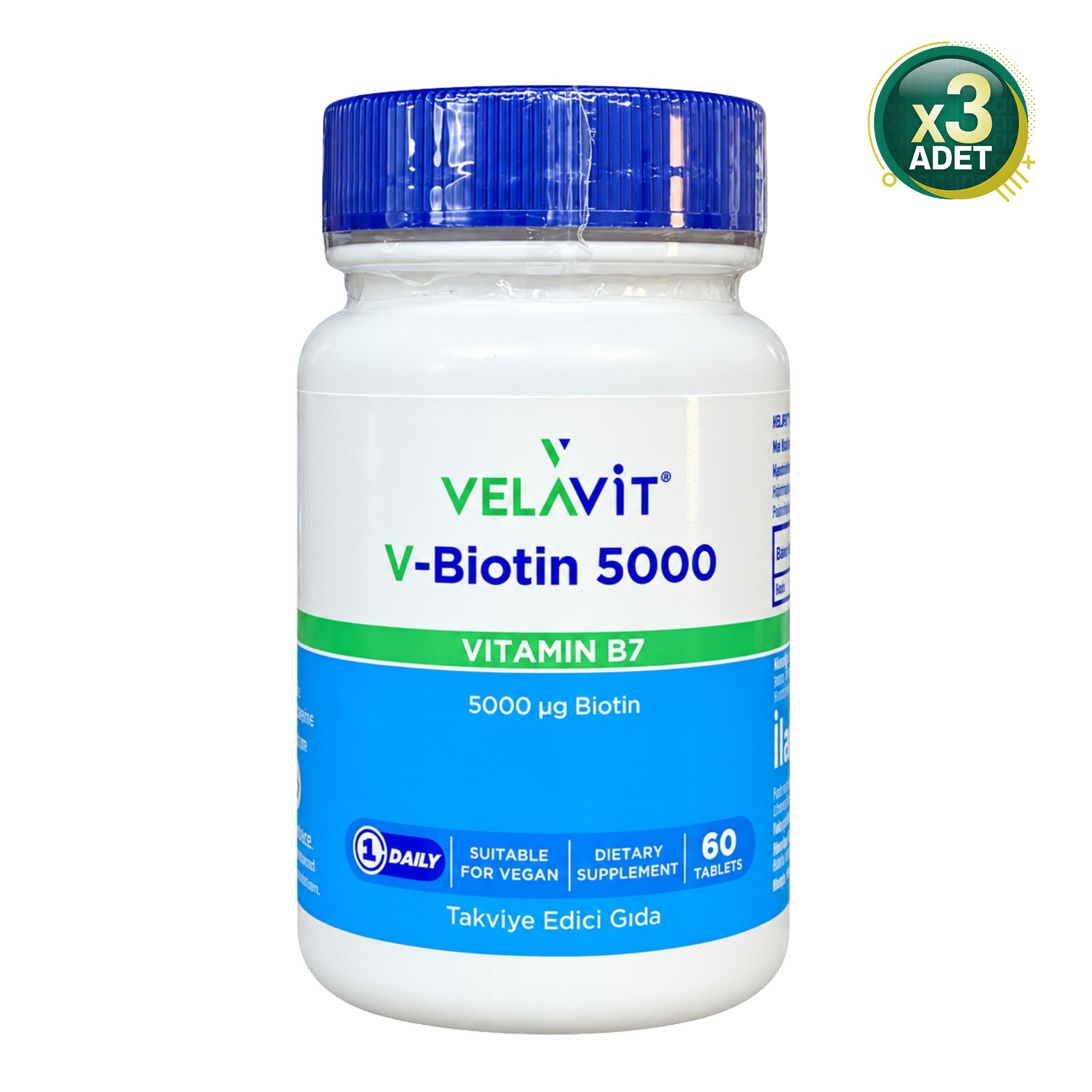 Velavit V-Biotin 5000 Mg 60 Tablet 3 Adet