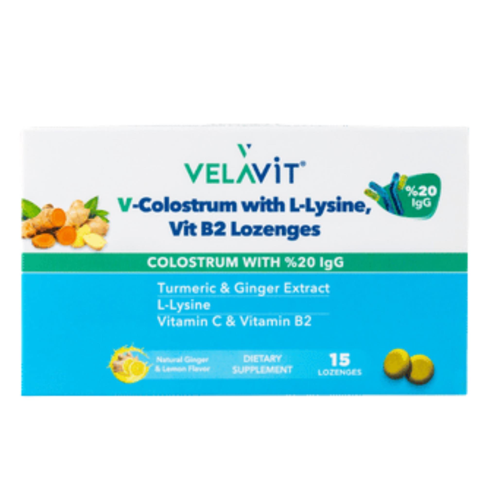 Velavit V-Colostrum with L-Lysine 15'li Pastil