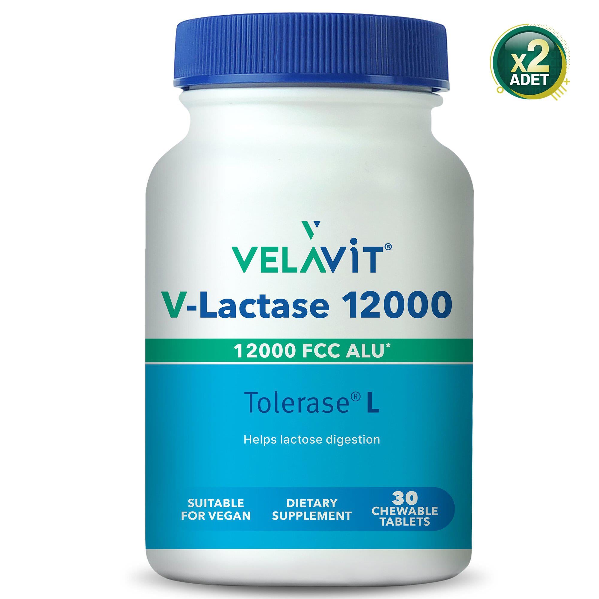 Velavit V-Lactase 12000 FCC 30 Chewable Tablet 2 Adet