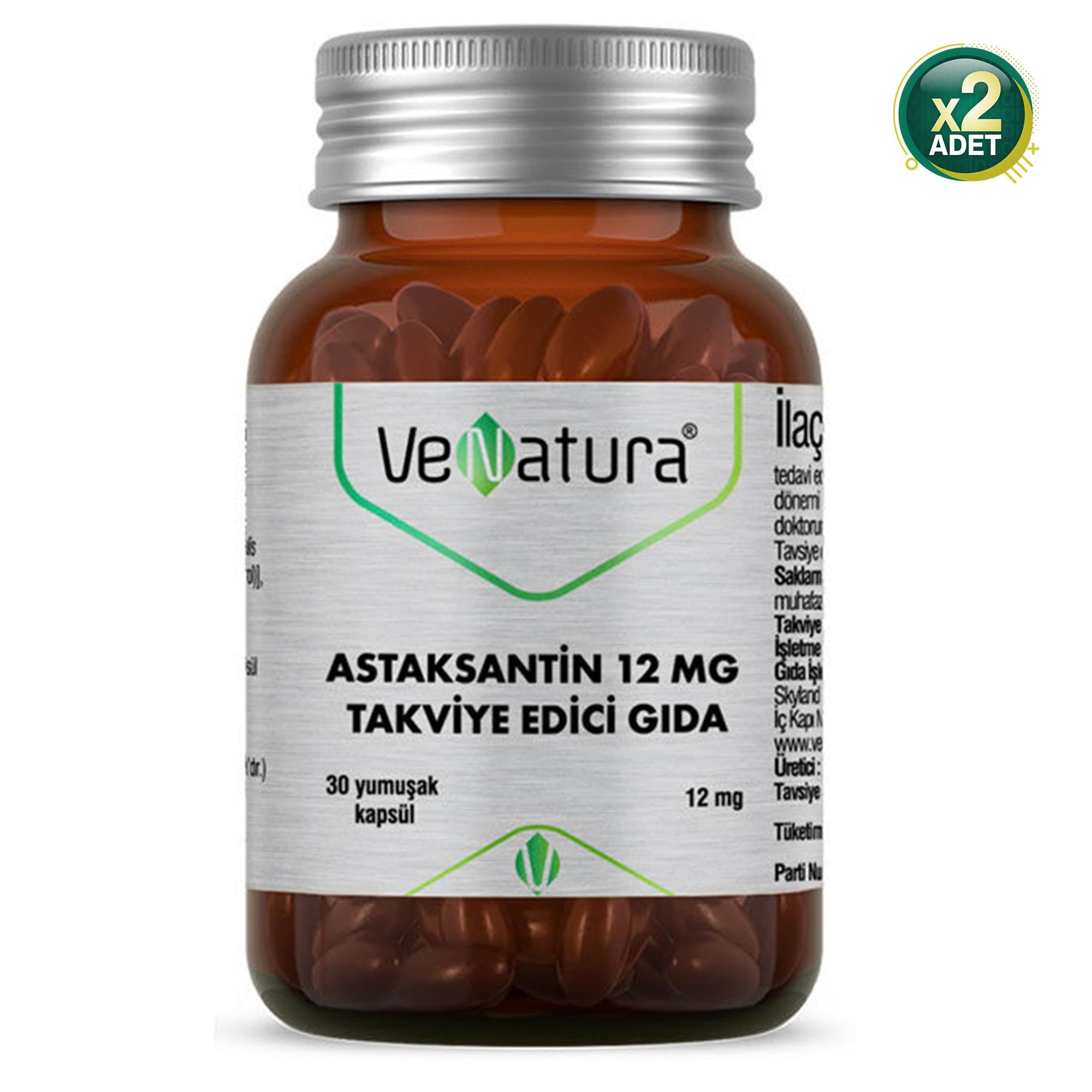 Venatura Astaksantin 12 mg 30 Kapsül 2 Adet
