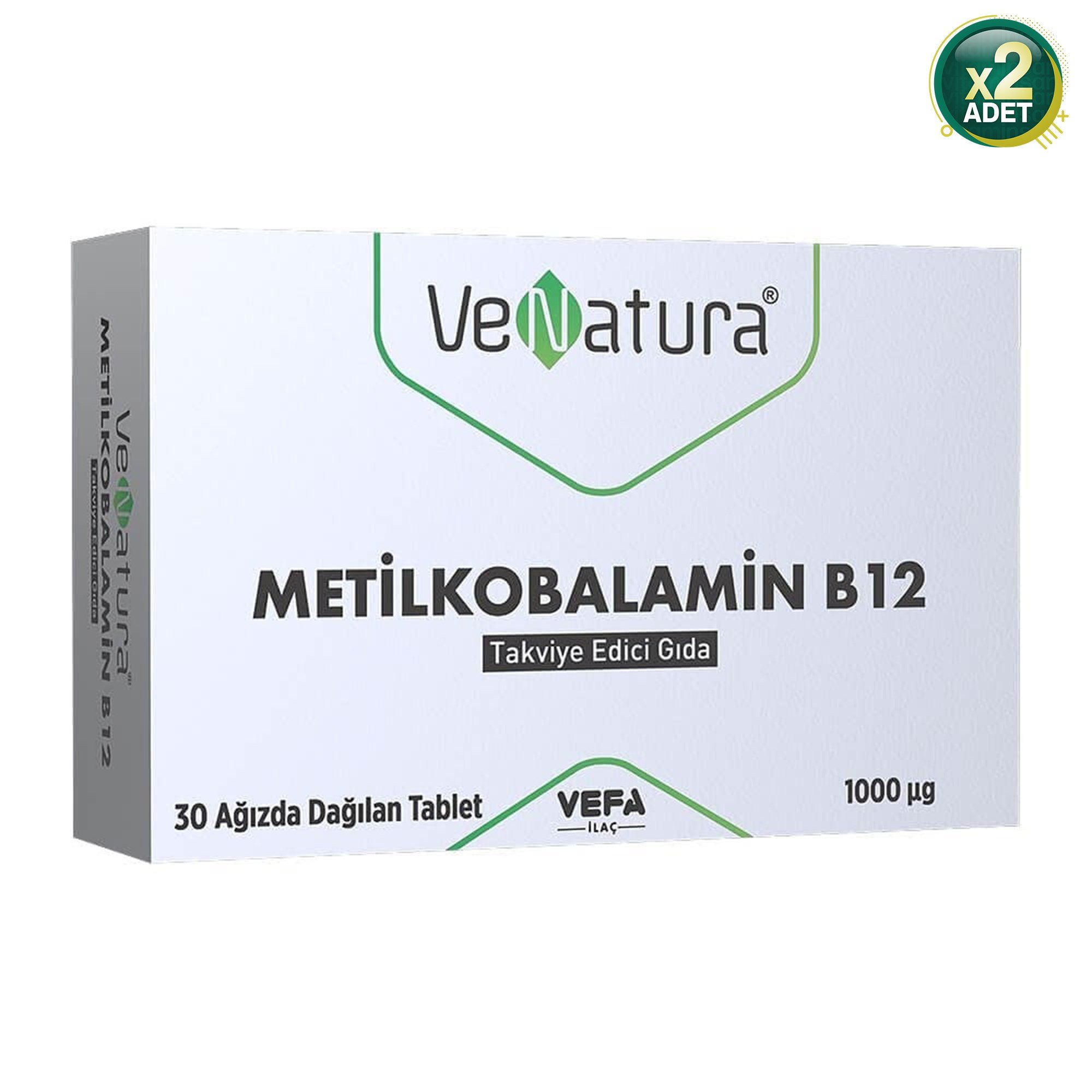 Venatura B12 Metilkobalamin ODT 30 Tablet 2 'li Paket