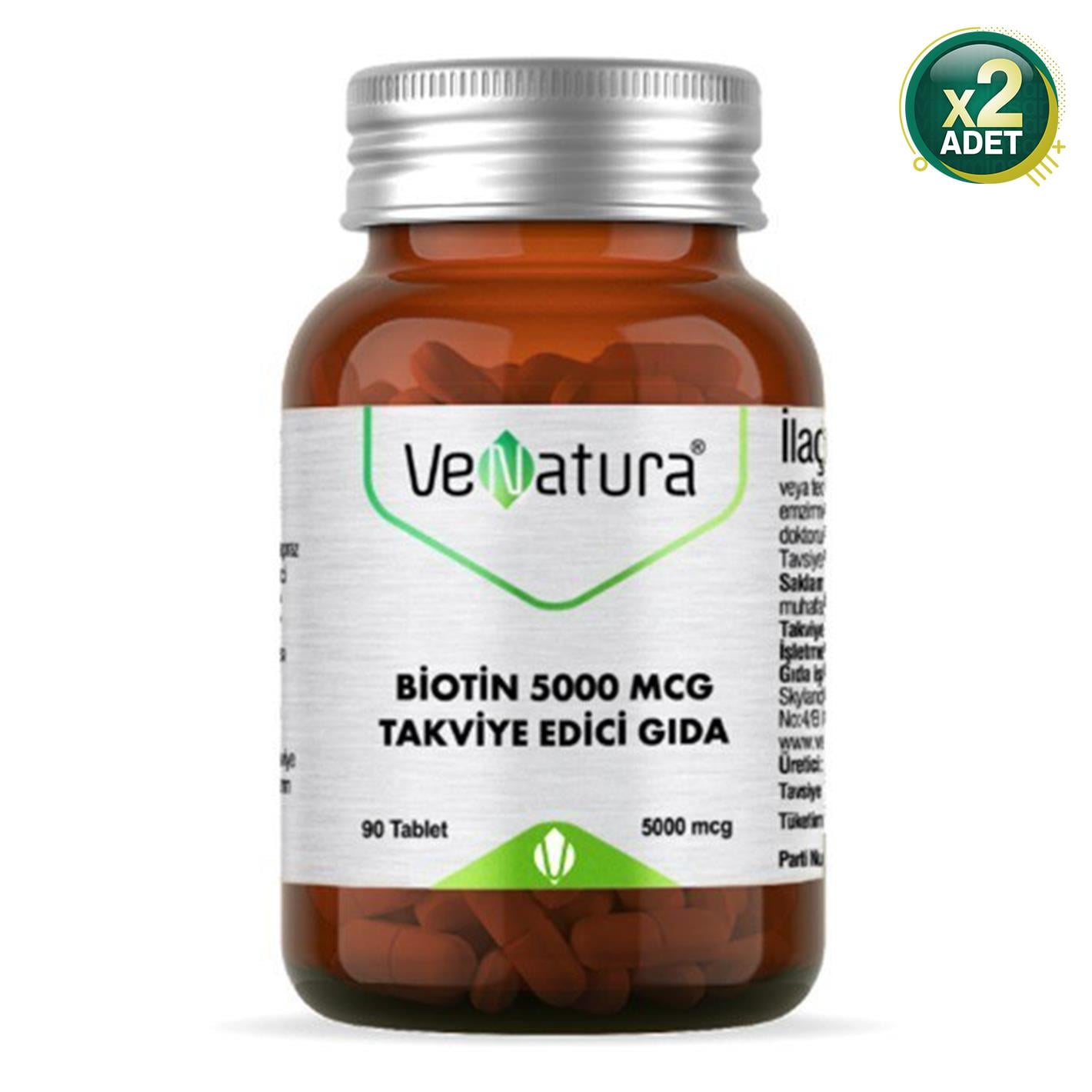 Venatura Biotin 5000 mcg 90 Tablet 2 Adet