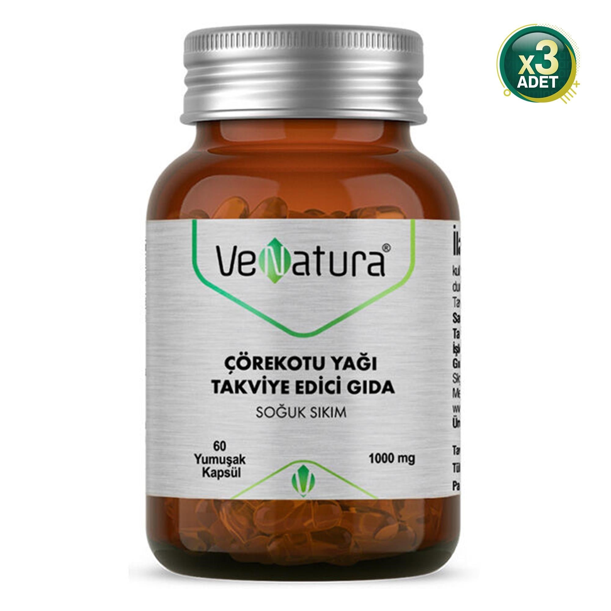 Venatura Çörek Otu Yağı 1000 mg 60 Kapsül 3 Adet