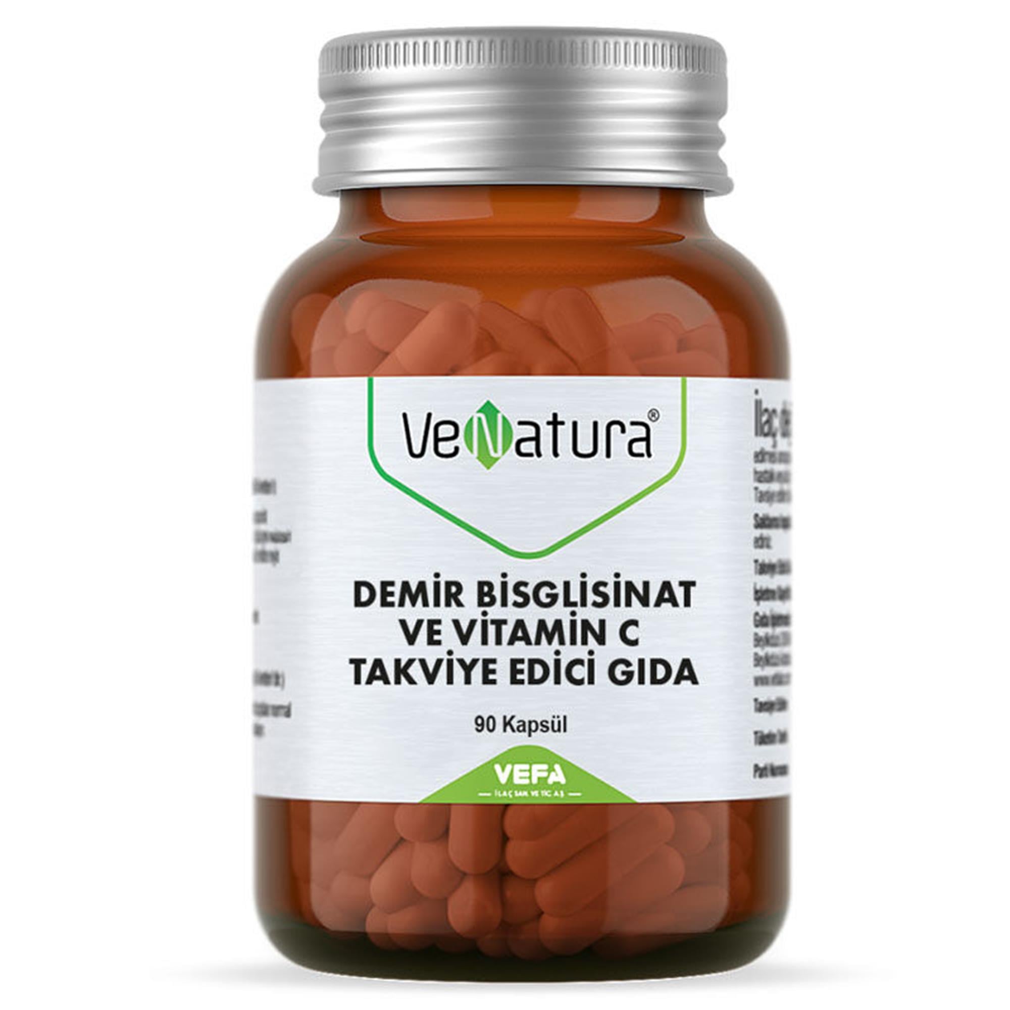 Venatura Demir Bisglisinat ve Vitamin C 90 Kapsül