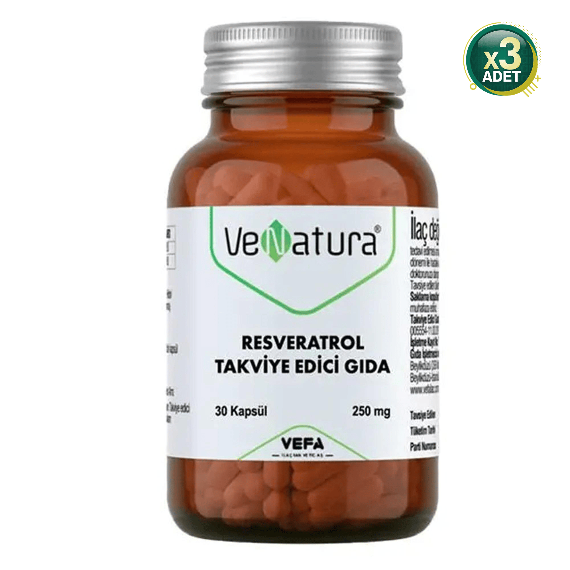 Venatura Resveratrol 30 Kapsül 3 Adet