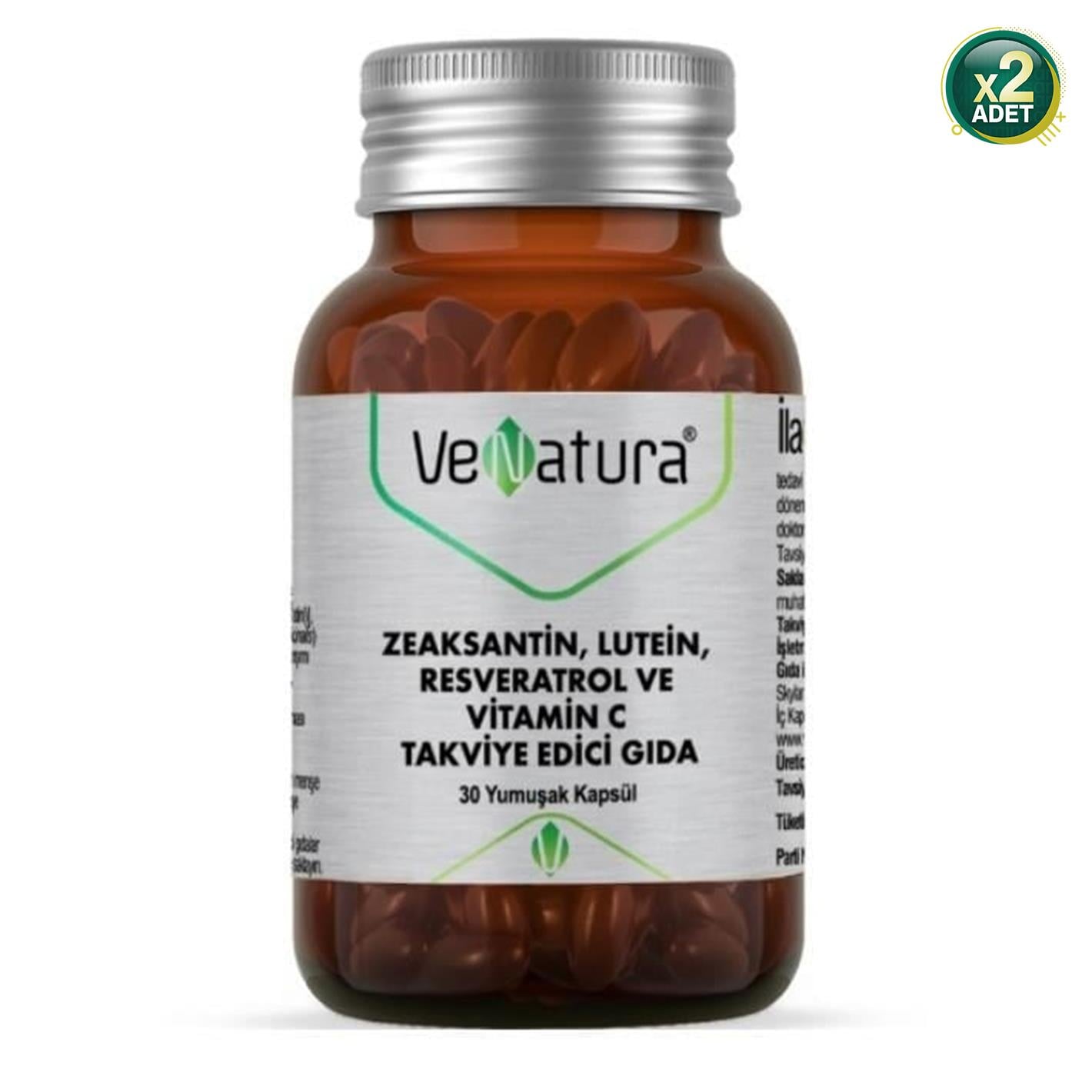 Venatura Zeaksantin Lutein Resveratrol Vitamin C 30 Kapsül 2 Adet