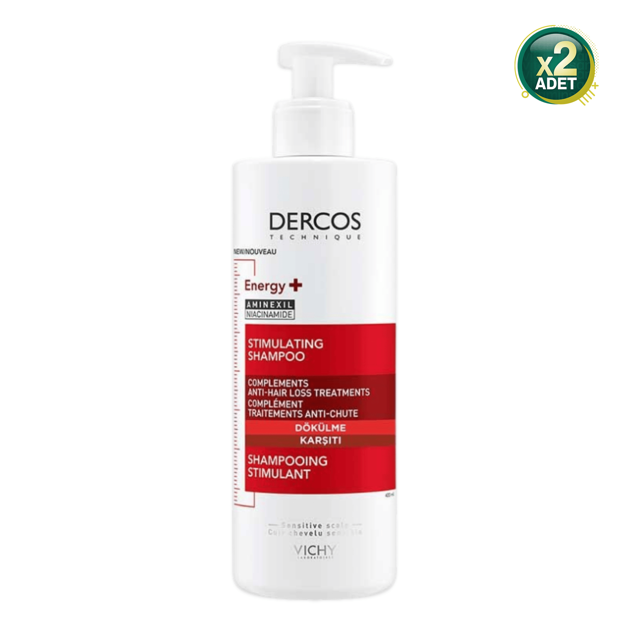 Vichy Dercos Energy+ 400 ml Saç Dökülmesine Karşı Şampuan 2 Adet