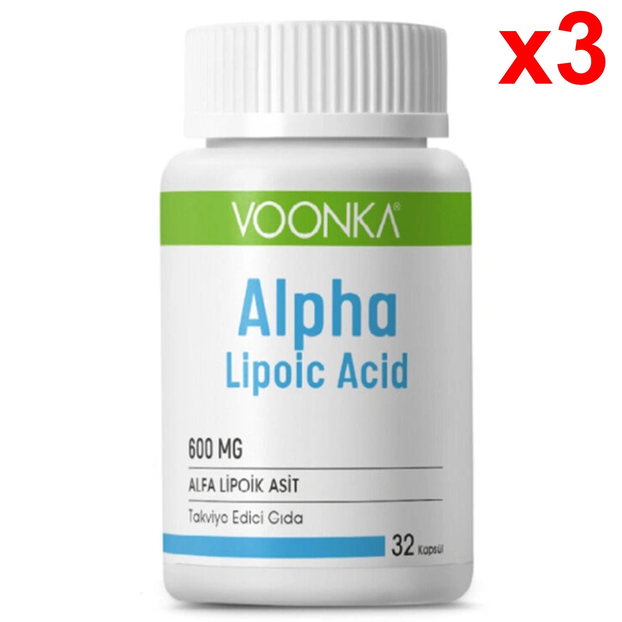 Voonka Alpha Lipoic Acid 600 mg 32 Kapsül 3 Adet