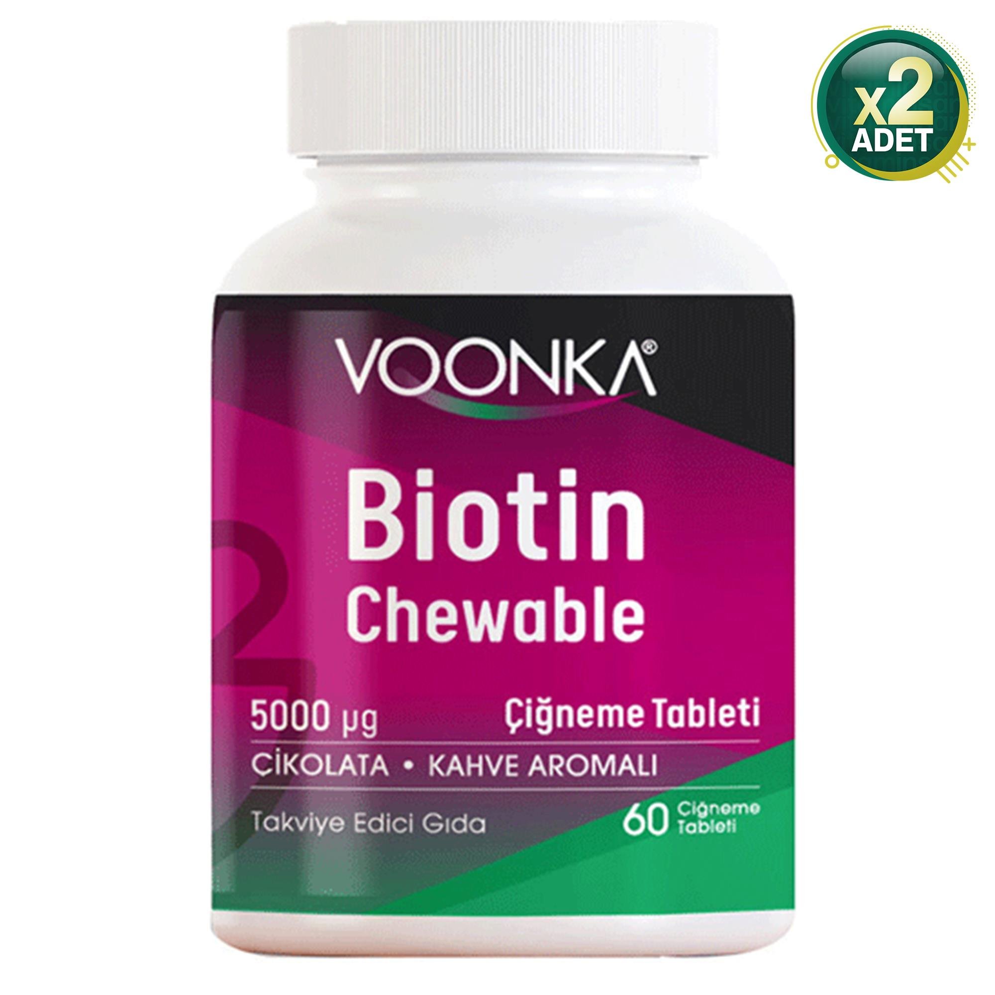 Voonka Biotin 5000 Mcg 62 Çiğneme Tableti 2 Adet