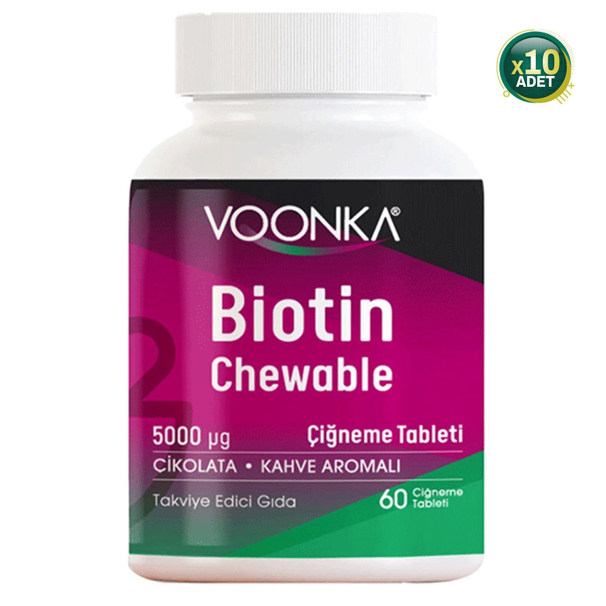Voonka Biotin Chewable Takviye Edici Gıda 60 Tablet 10 Adet