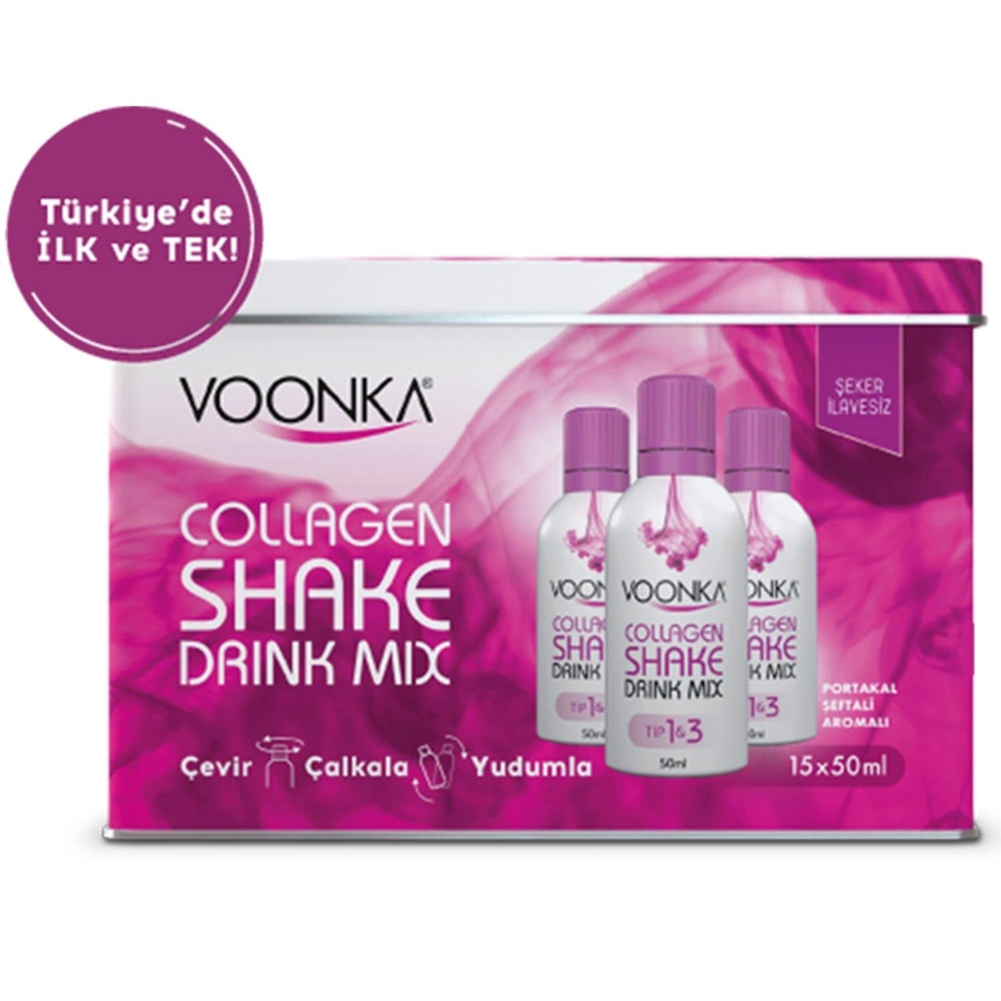 Voonka Collagen Beauty Shake Beyaz Üzüm Aromalı 15 x 50 ml