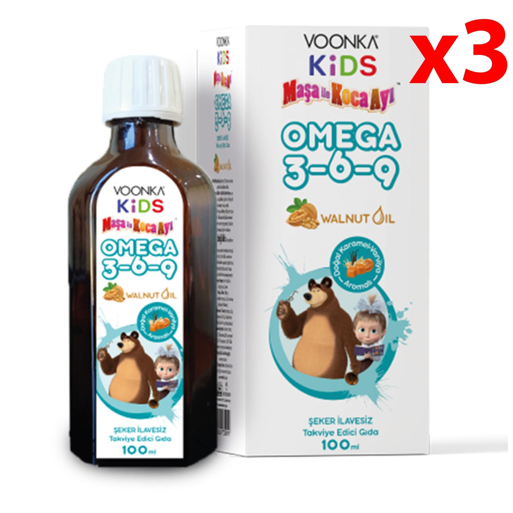 Voonka Kids Maşa İle Koca Ayı Omega 3-6-9 Şurup 100 ml 3 Adet