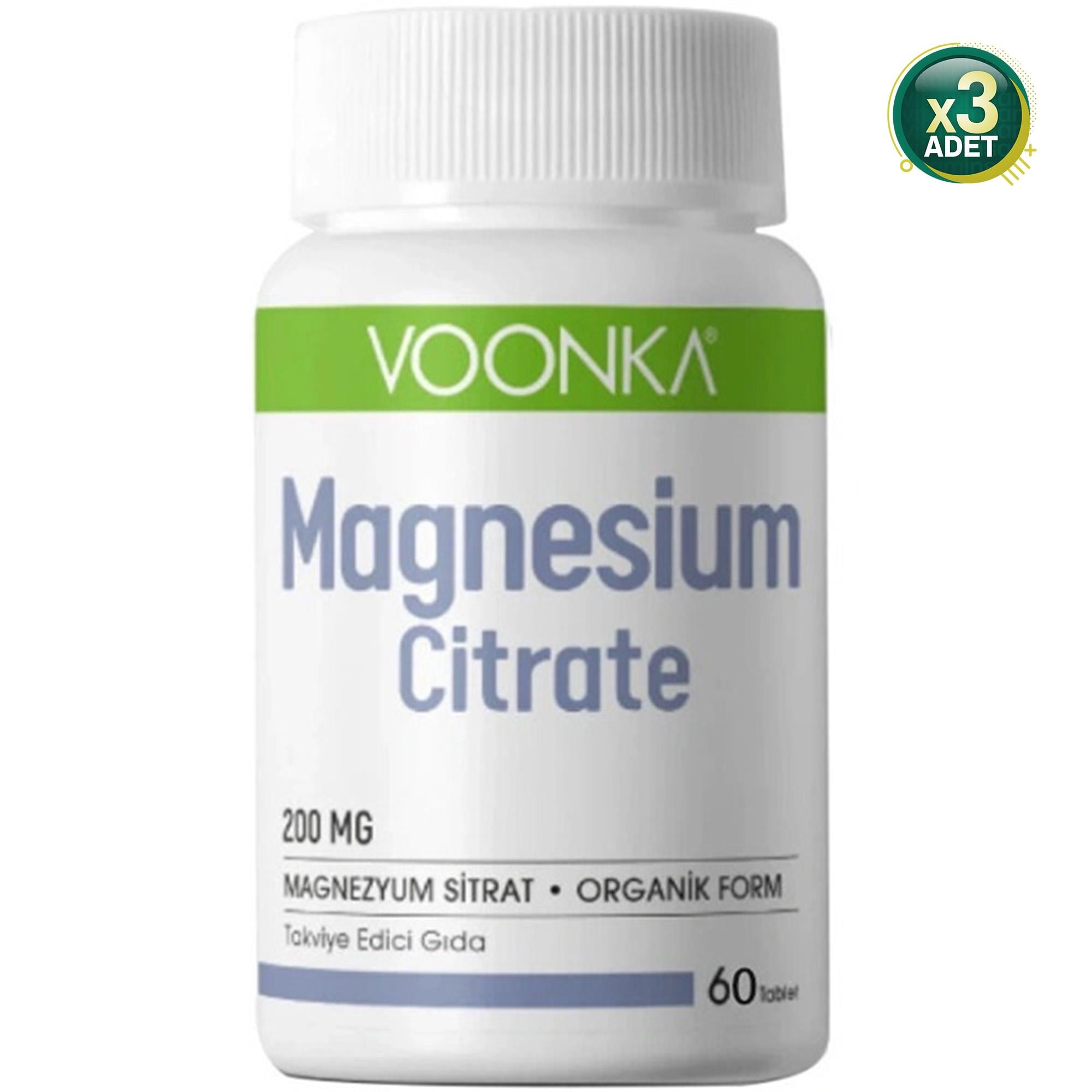 Voonka Magnesium Citrate 200 mg 62 Kapsül 3 Adet