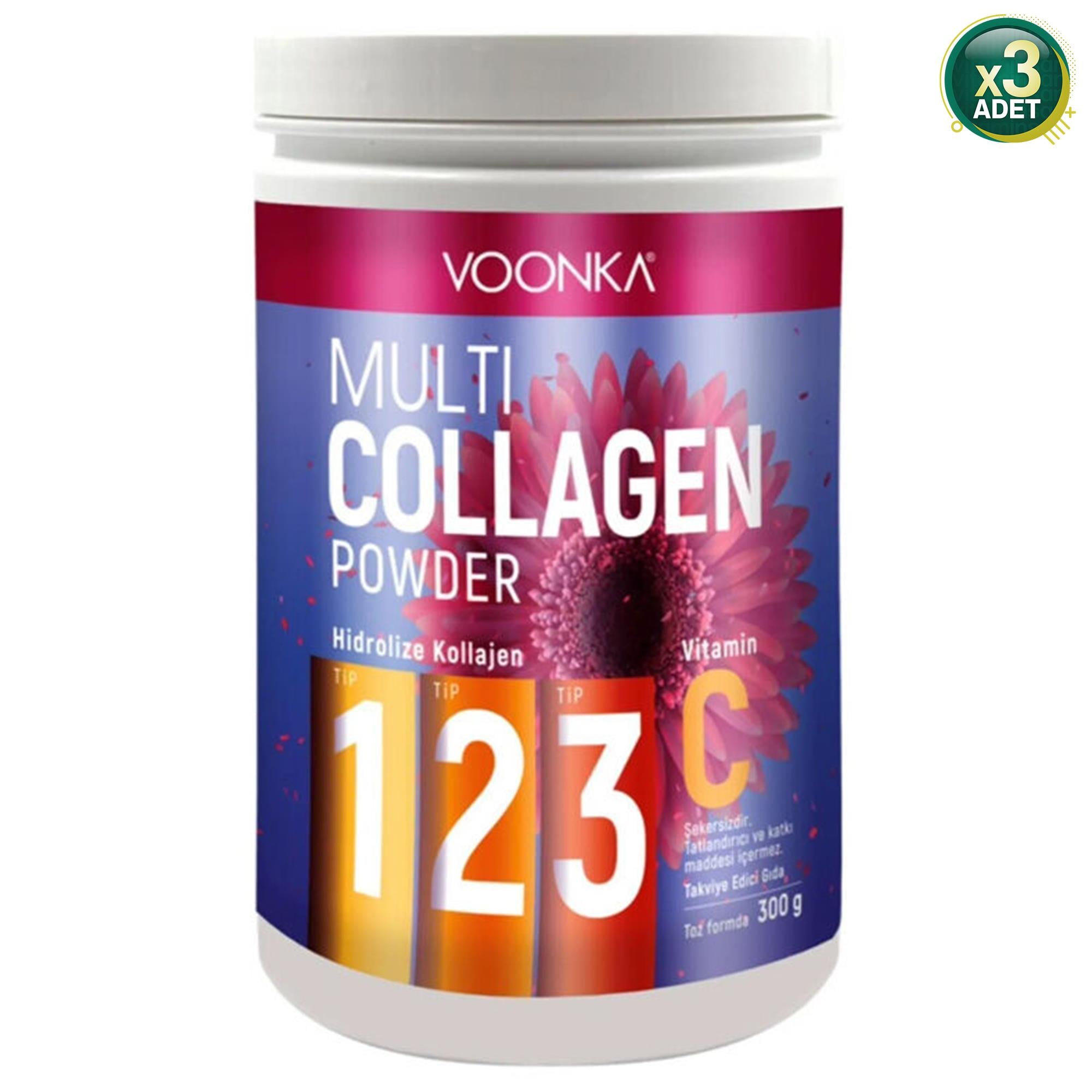 Voonka Multi Collagen Powder 300 gr 3'lü