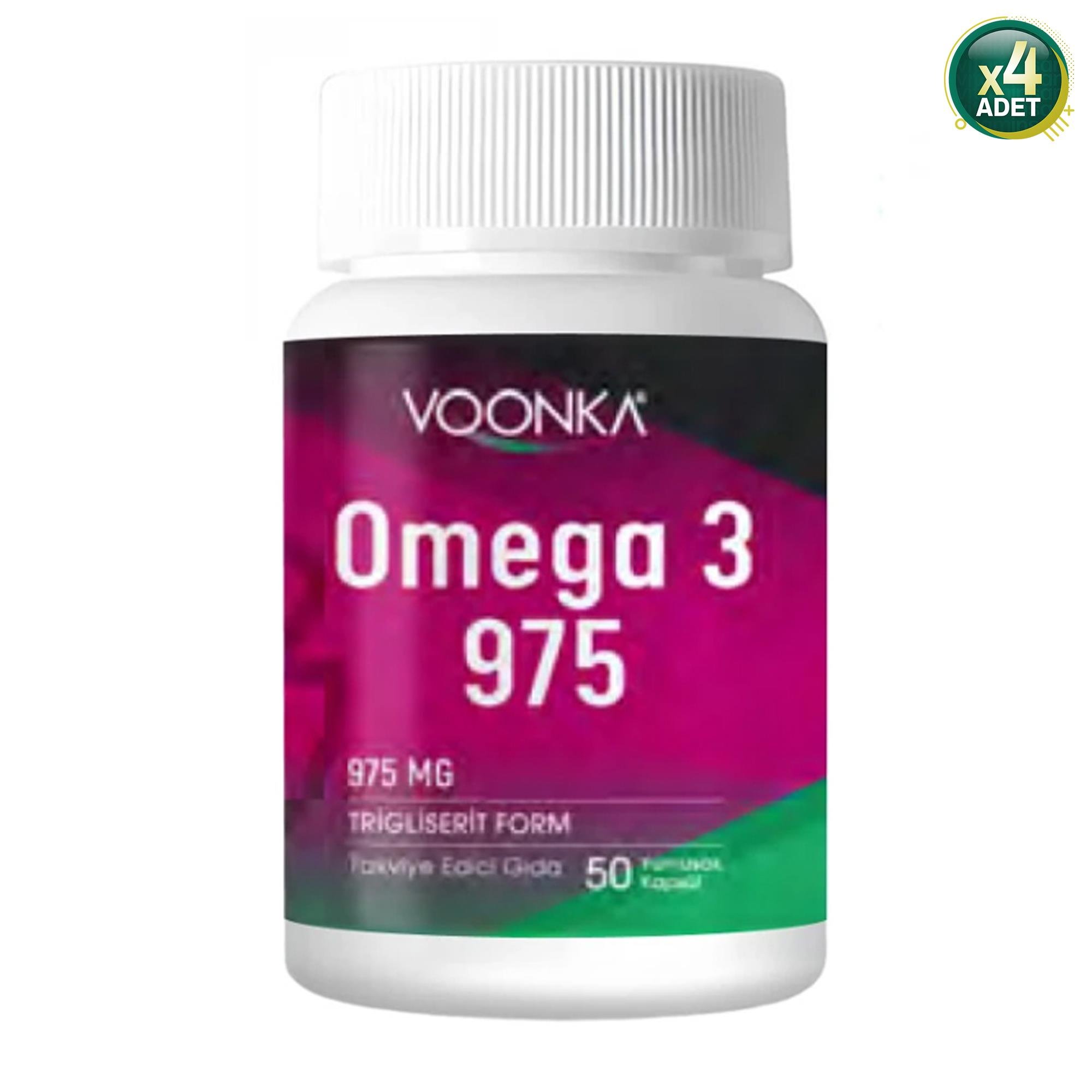 Voonka Omega 3 975 Takviye Edici Gıda 52 Yumuşak Kapsül 4 Adet