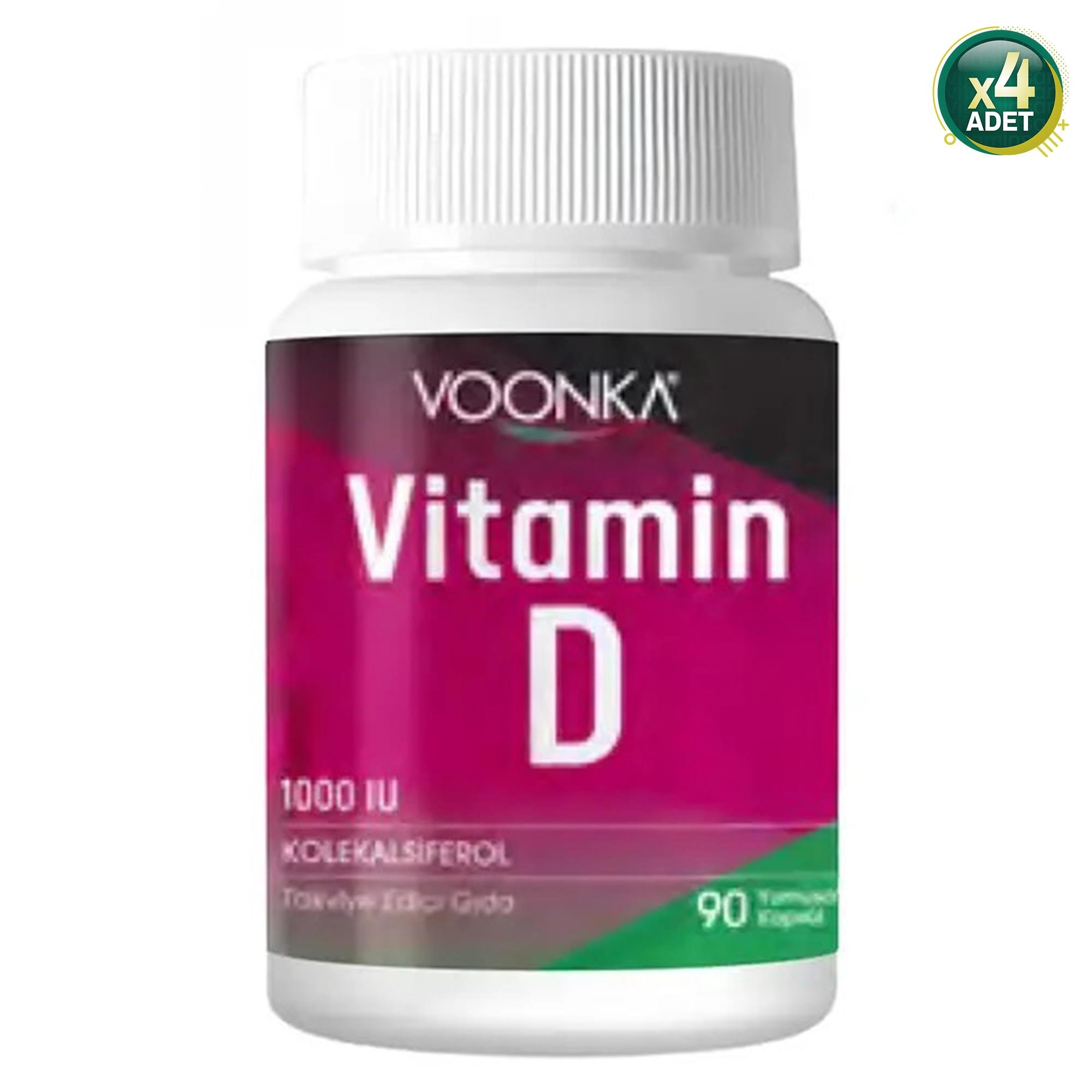 Voonka Vitamin D Içeren Takviye Edici Gıda 90 Yumuşak Kapsül 4 Adet