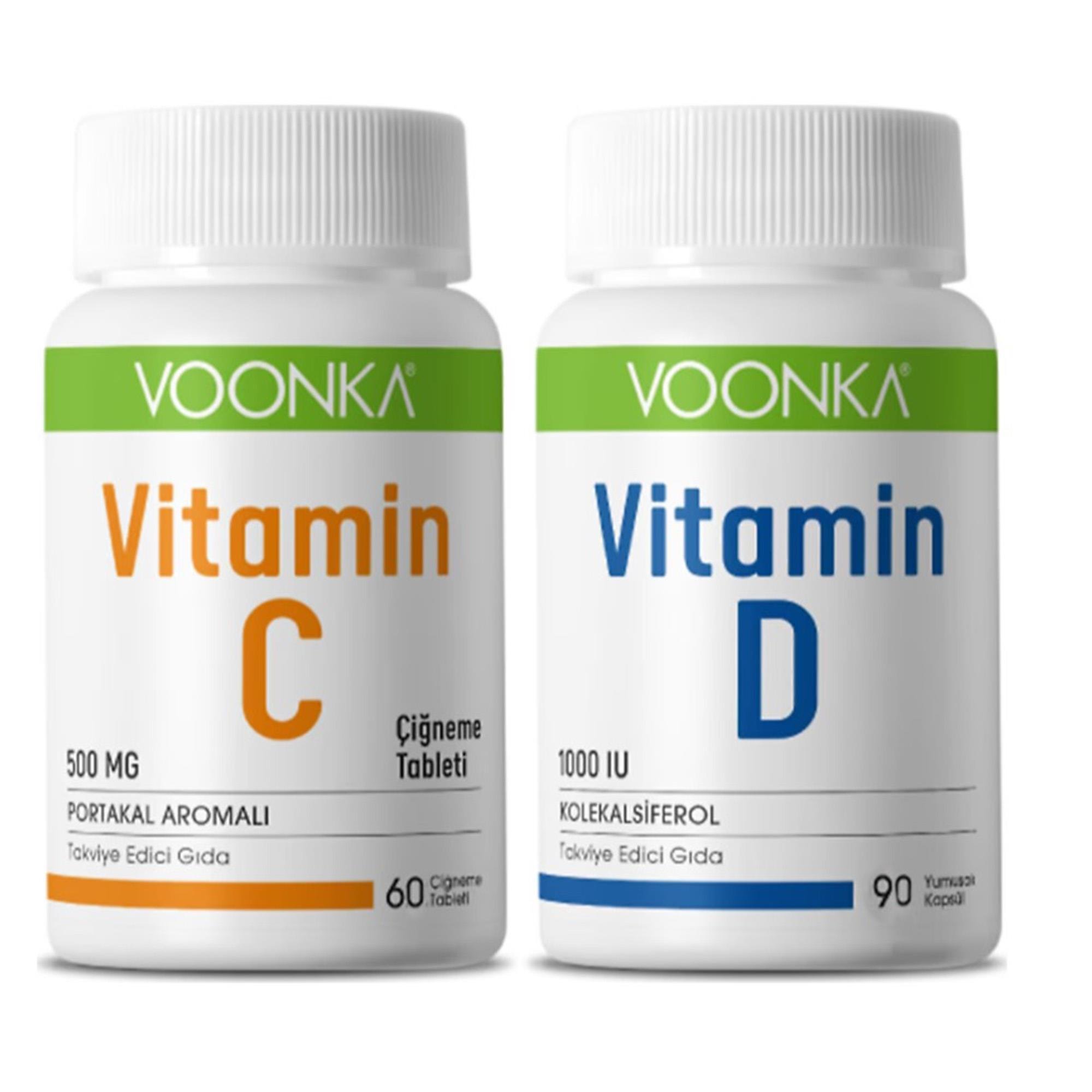 Voonka Voonka C Vitamini 62 Çiğneme Tableti ve Vitamin D 102 Kapsül