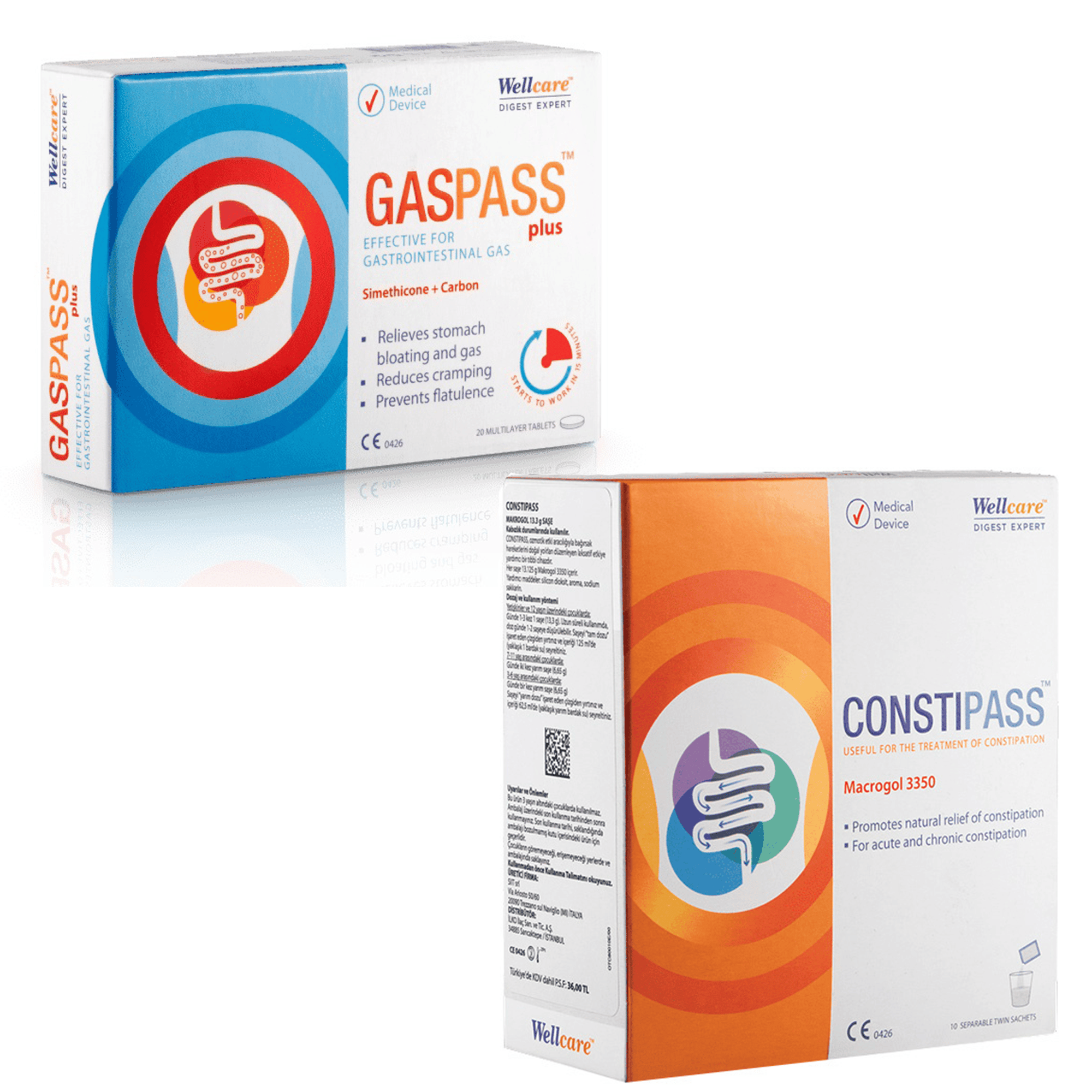Wellcare Constipass Macrogol + Wellcare Gaspass Plus 