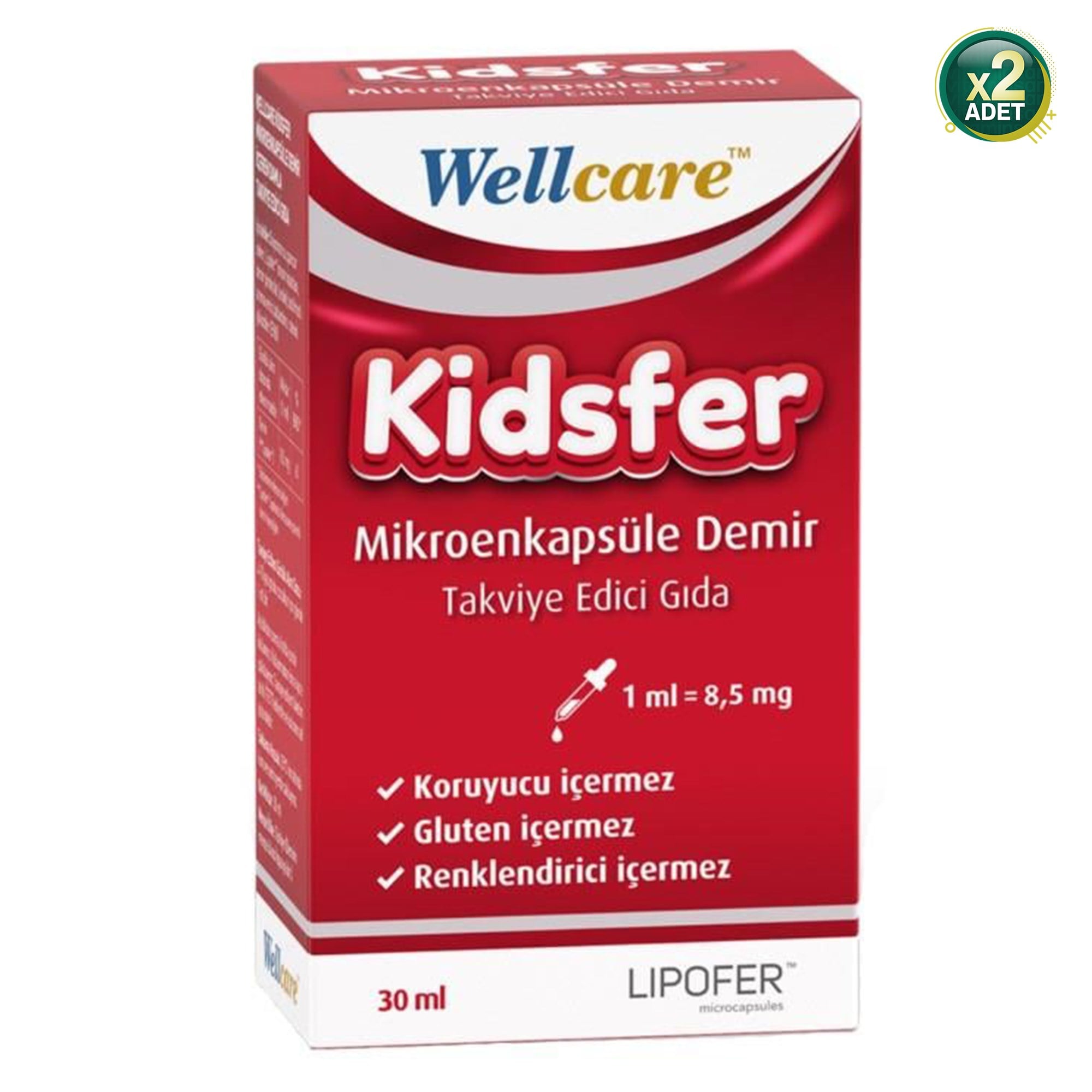 Wellcare Kidsfer Mikroenkapsüle Demir 30 ml Damla 2 'li Paket
