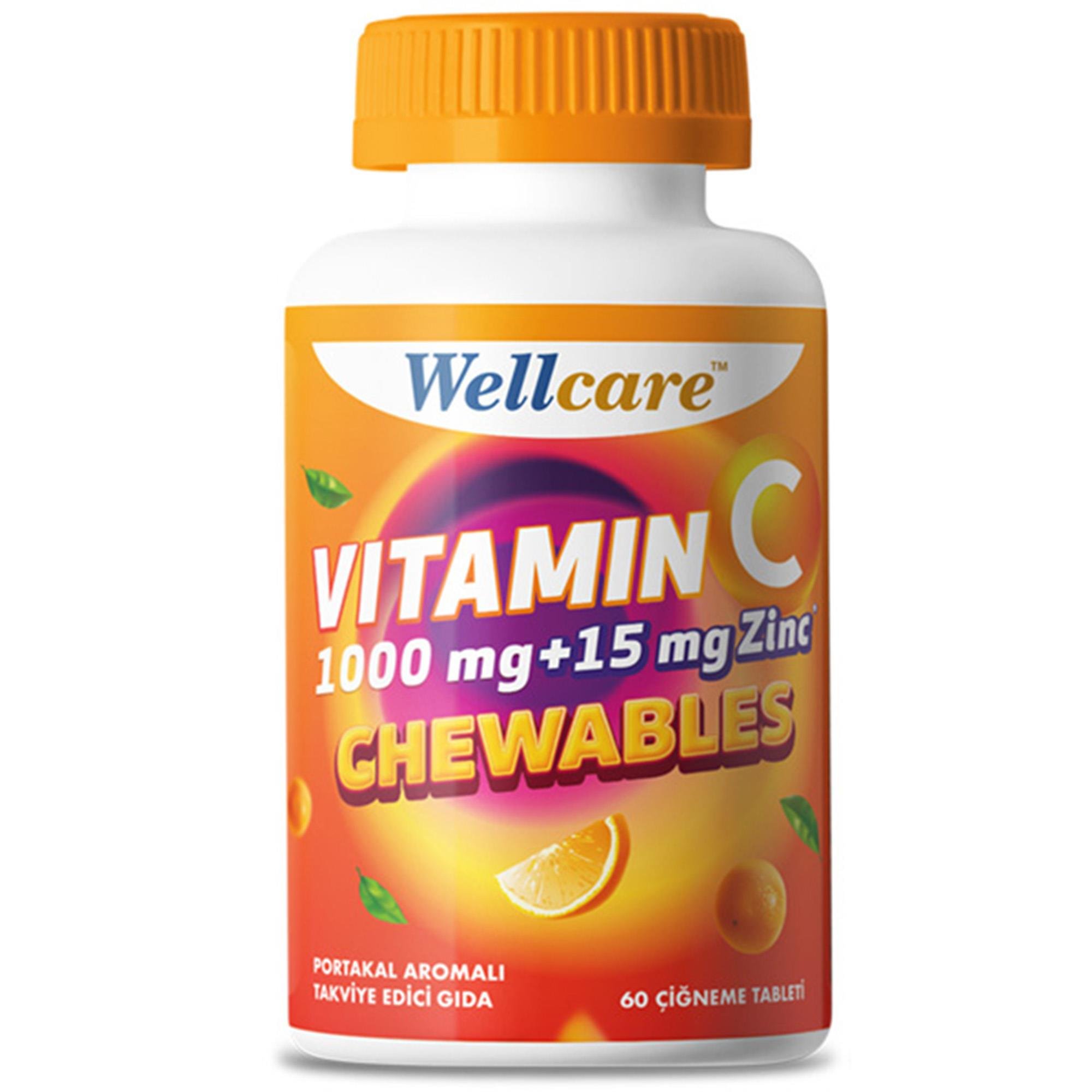 Wellcare Vitamin C ve Çinko 60 Çiğneme Tableti