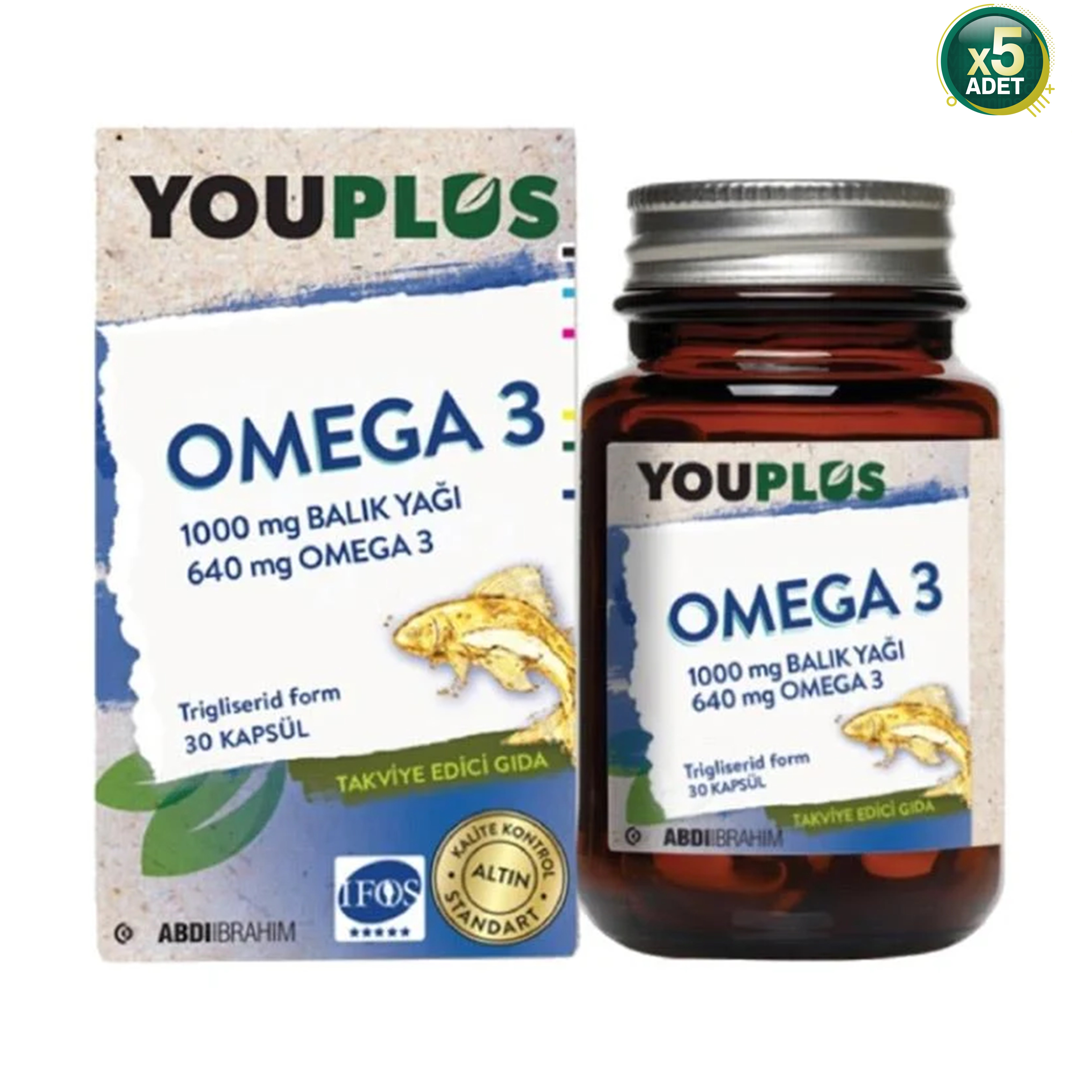 Youplus Daily Omega 3 30 Kapsül 5 Adet