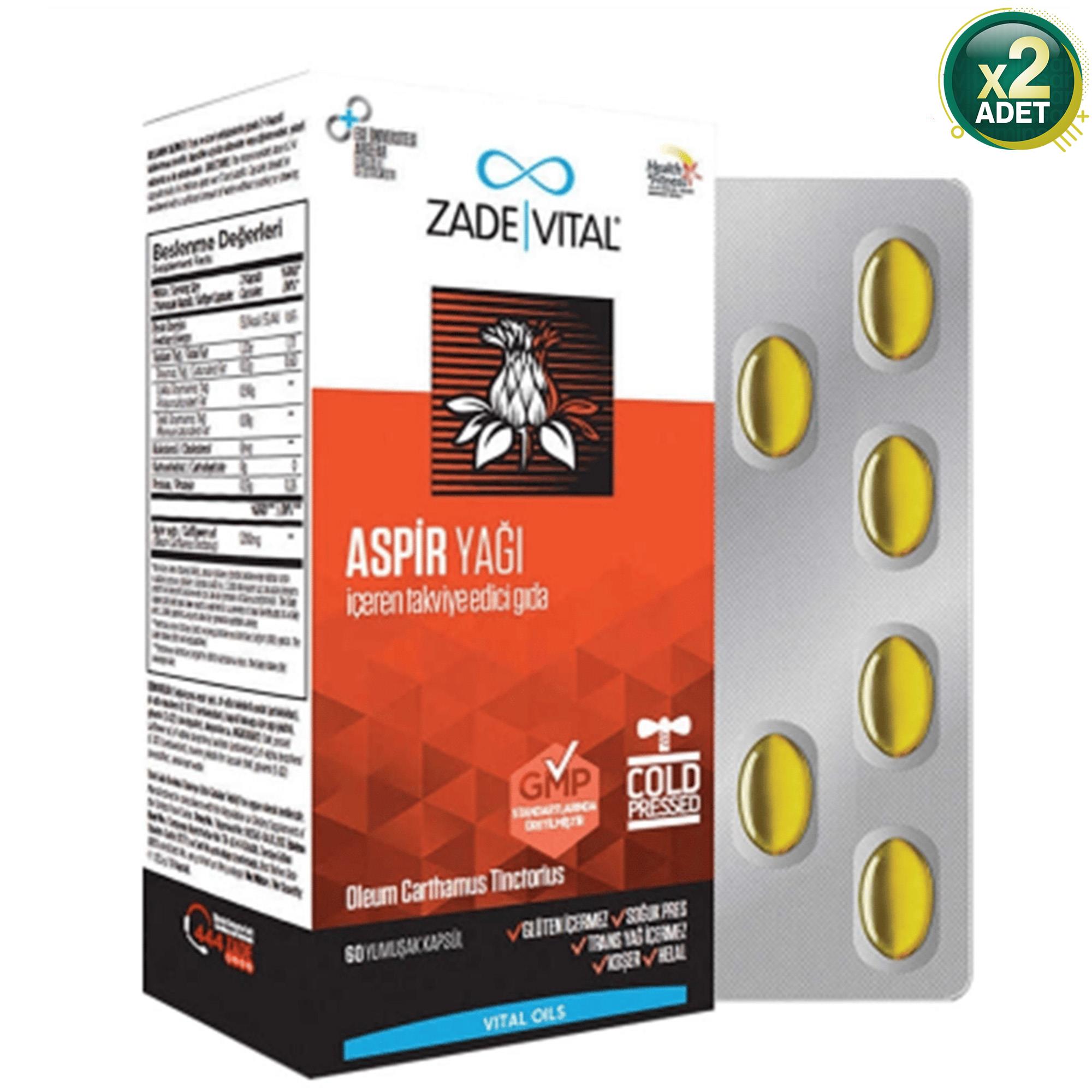 Zade Vital Aspir Yağı 600 mg 60 Kapsül 2 Adet