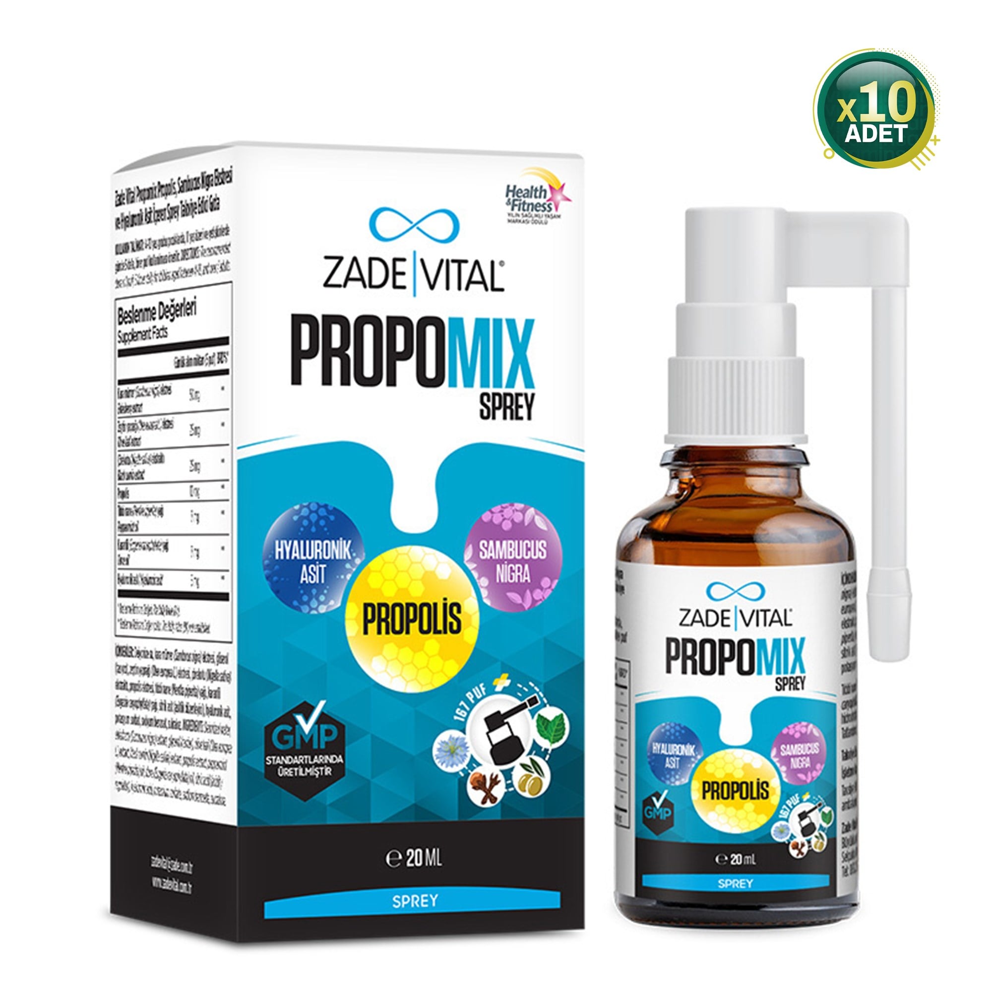 Zade Vital Propomix Sprey 20 ml 10 Adet