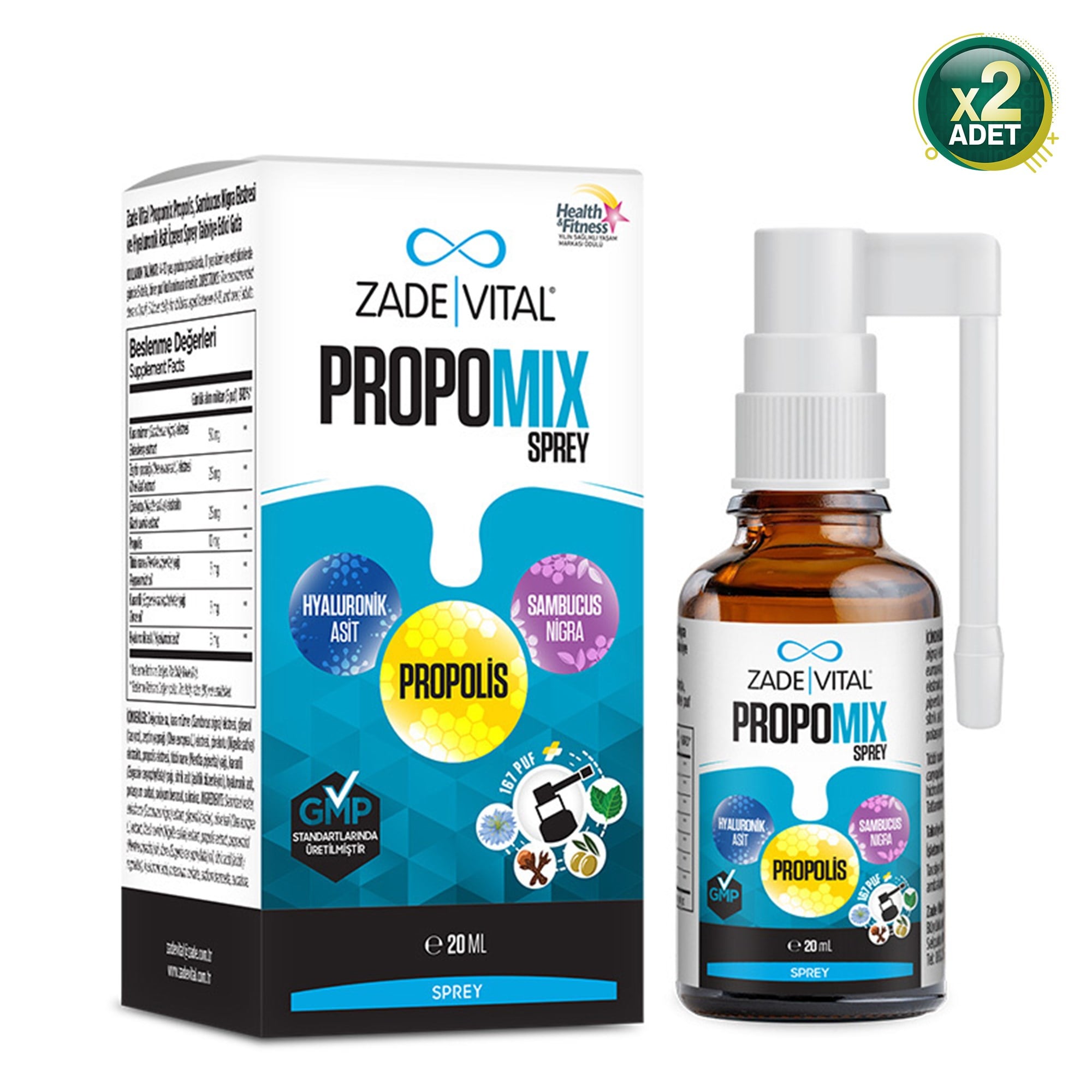 Zade Vital Propomix Sprey 20 ml 2 Adet