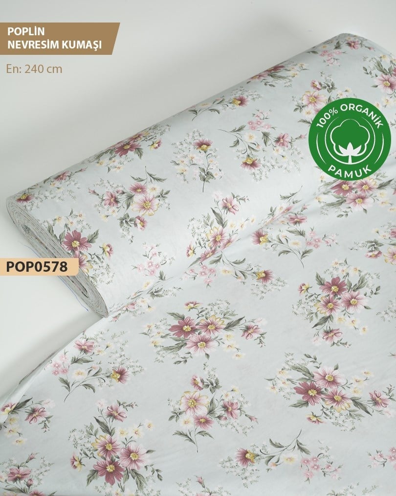 %100 Pamuk Poplin Nevresim Kumaşı En 240 cm-POP0578-78
