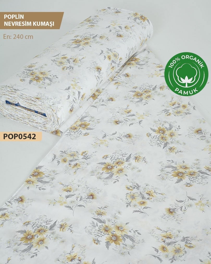 %100 Pamuk Poplin Nevresim Kumaşı En 240 cm-POP0542-42