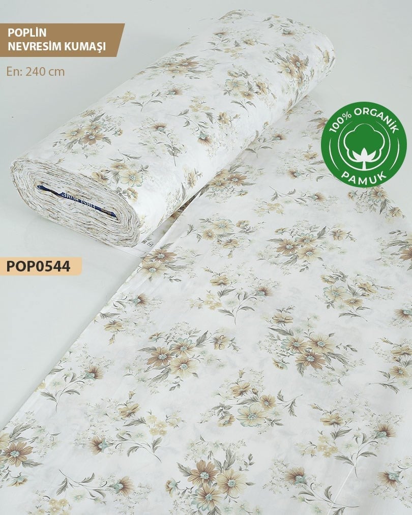 %100 Pamuk Poplin Nevresim Kumaşı En 240 cm-POP0544-44