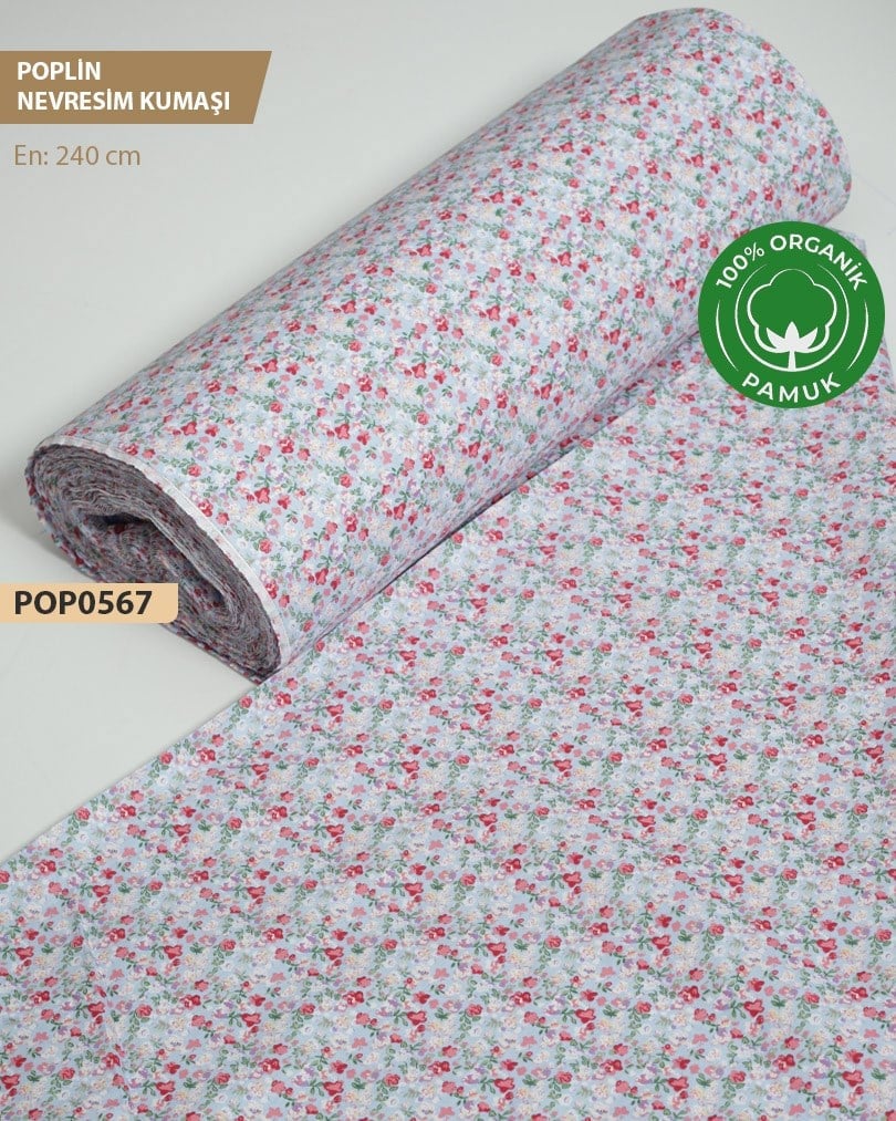 %100 Pamuk Poplin Nevresim Kumaşı En 240 cm-POP0567-67