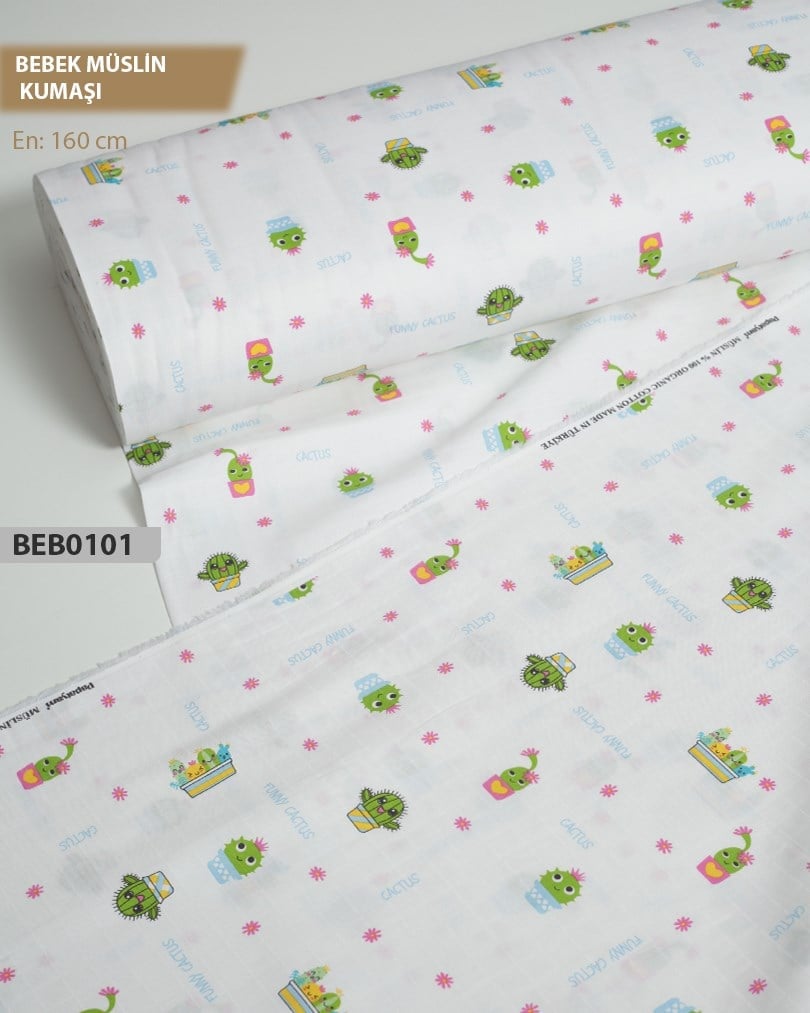 Bebek Müslin Kumaş En=160cm-BEB0101-1