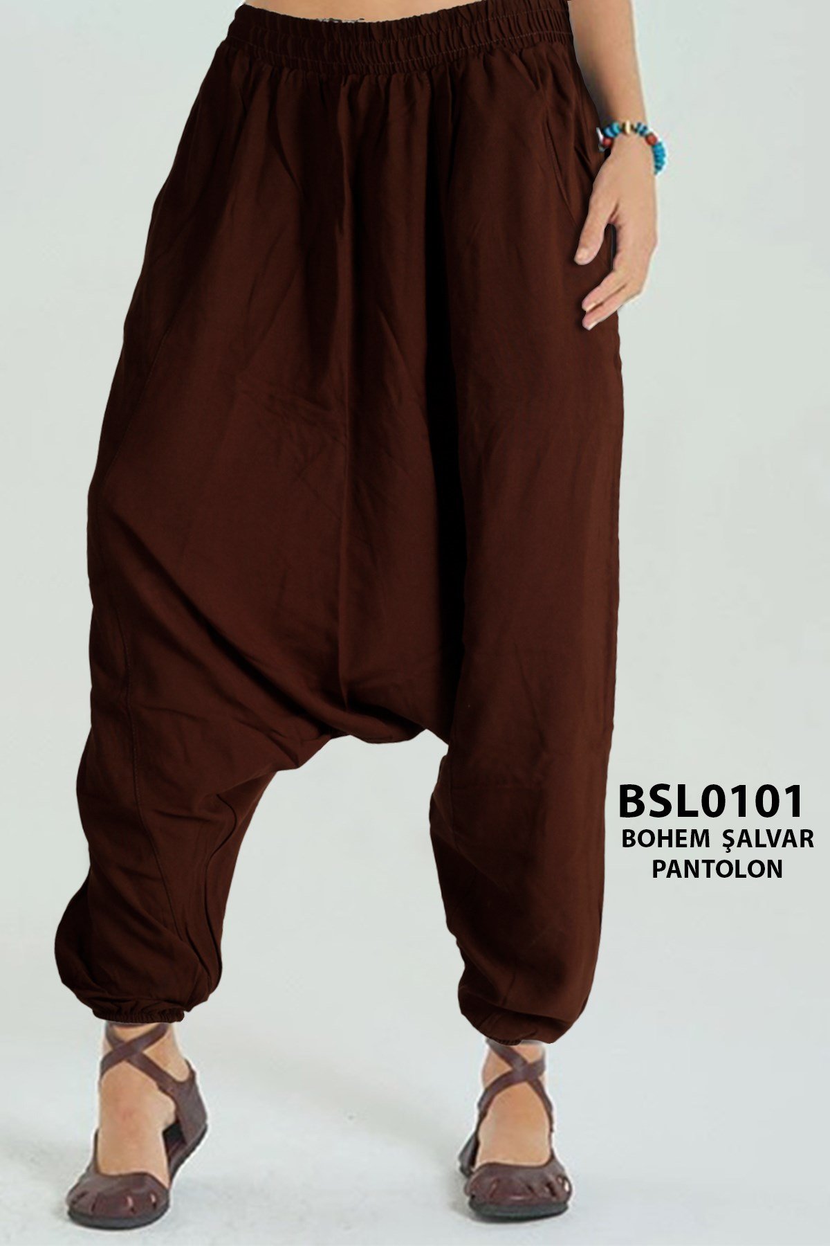 Bohem Tarz Viskon Şalvar Pantlon Standart Beden (Cepli) BSL0101-8601