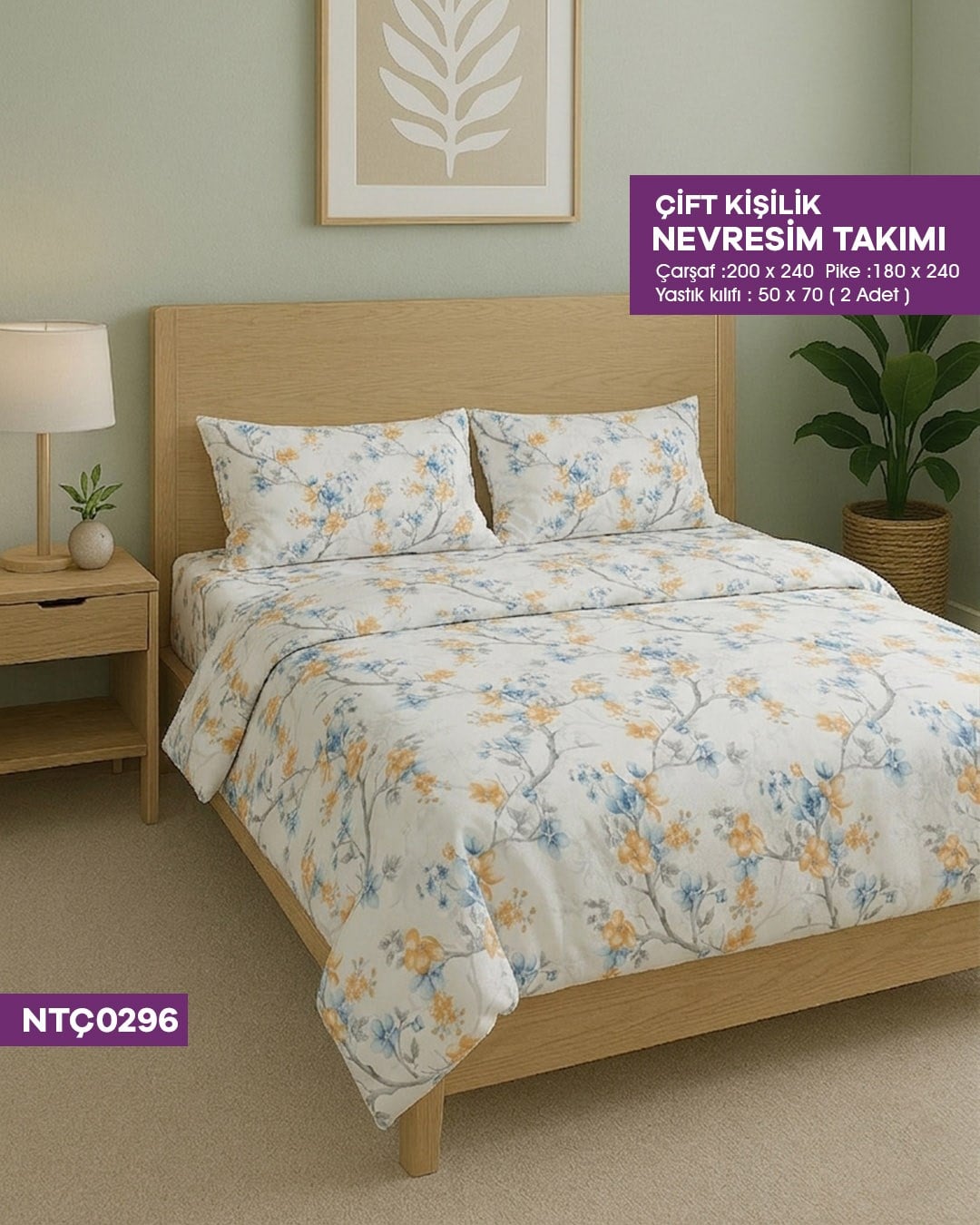 ÇİFT KİŞİLİK RANFORCE NEVRESİM TAKIMI NTÇ0296-32206