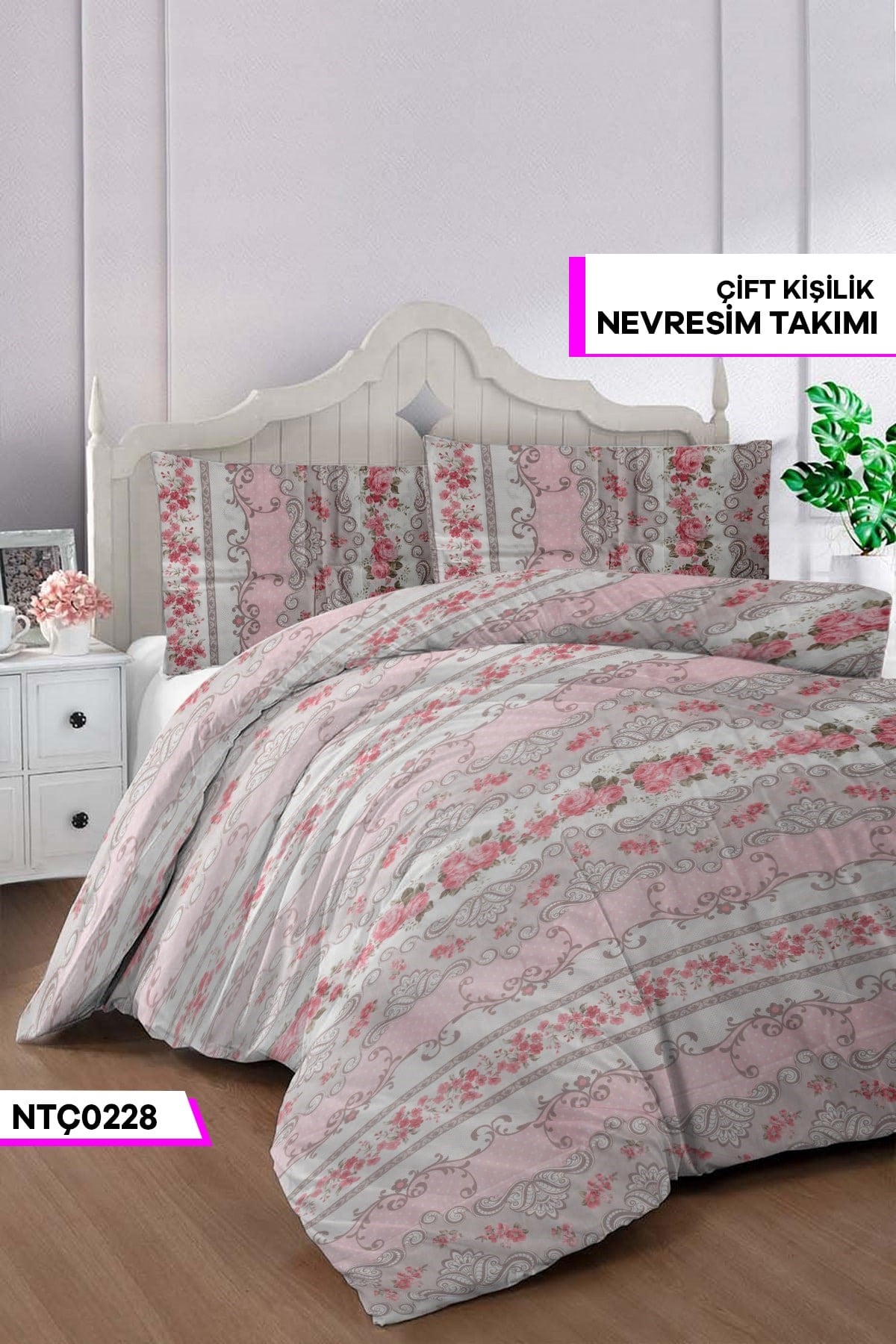 ÇİFT KİŞİLİK RANFORCE NEVRESİM TAKIMI NTÇ0228-32106