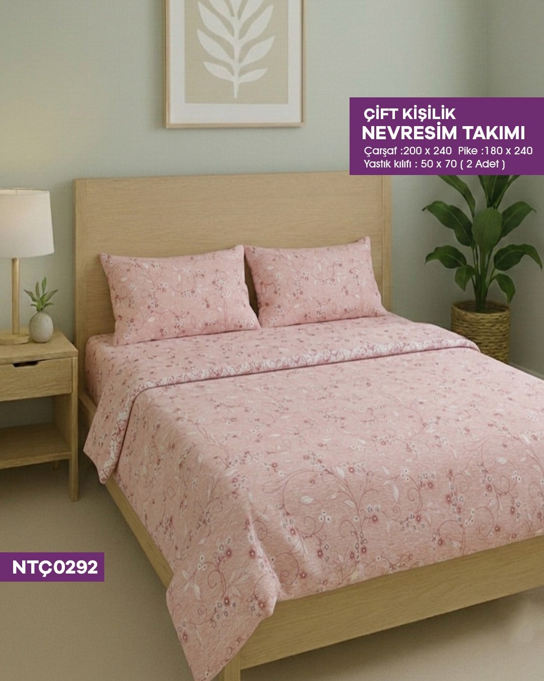 ÇİFT KİŞİLİK RANFORCE NEVRESİM TAKIMI NTÇ0292-32401