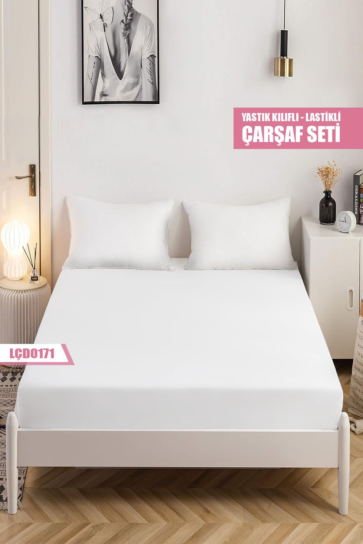 Çiftkişilik BATTAL Lastikli Çarşaf Seti 180x200cm LÇD0171-30904