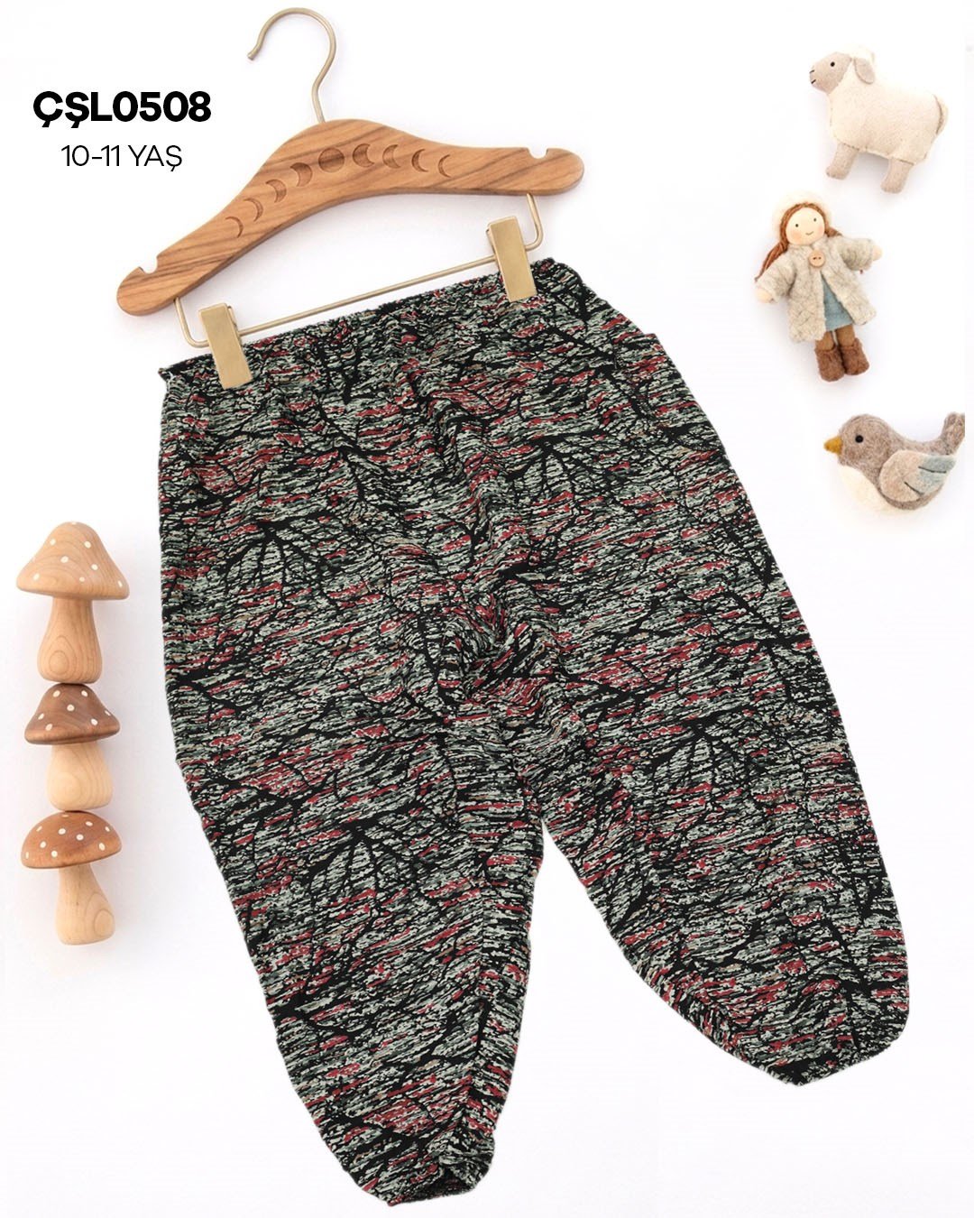 Çocuk Şalvarı 10-11 Yaş Viskon Lastikli Paça  (Cepli) ÇŞL0508-8