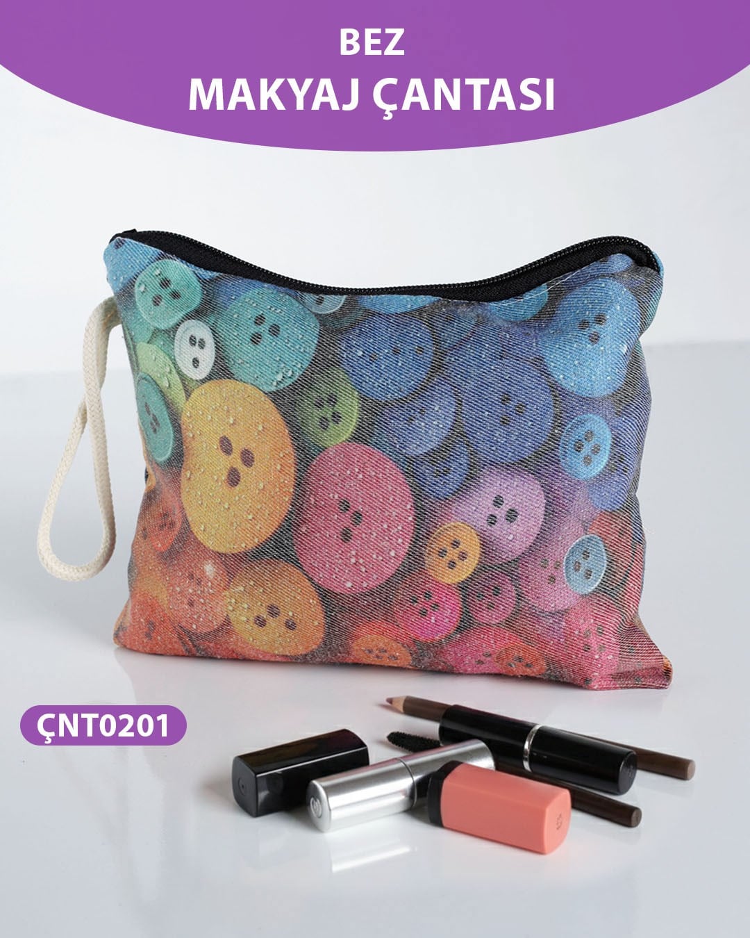Çok Amaçlı Desenli Bez Makyaj Çantası  ÇNT0201-20924